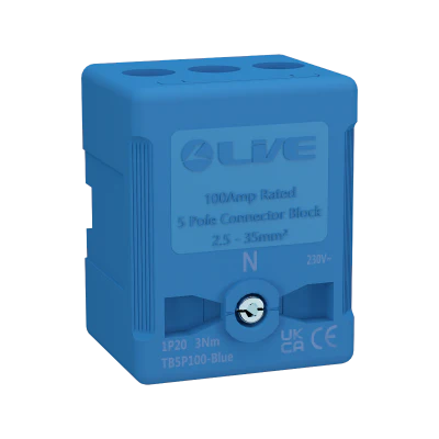 Live TB5P100-BLUE Terminal Block 100A