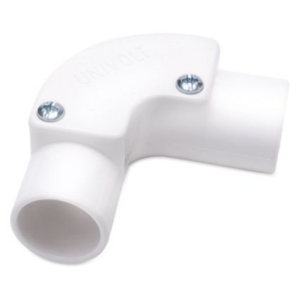 Univolt 20mm White PVC Inspection Elbow