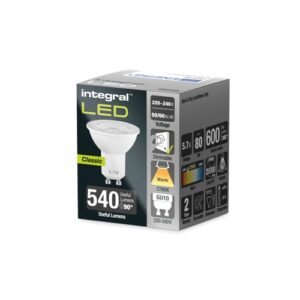 GU10 600LM 5.7W 2700K DIMMABLE 36 BEAM INTEGRAL