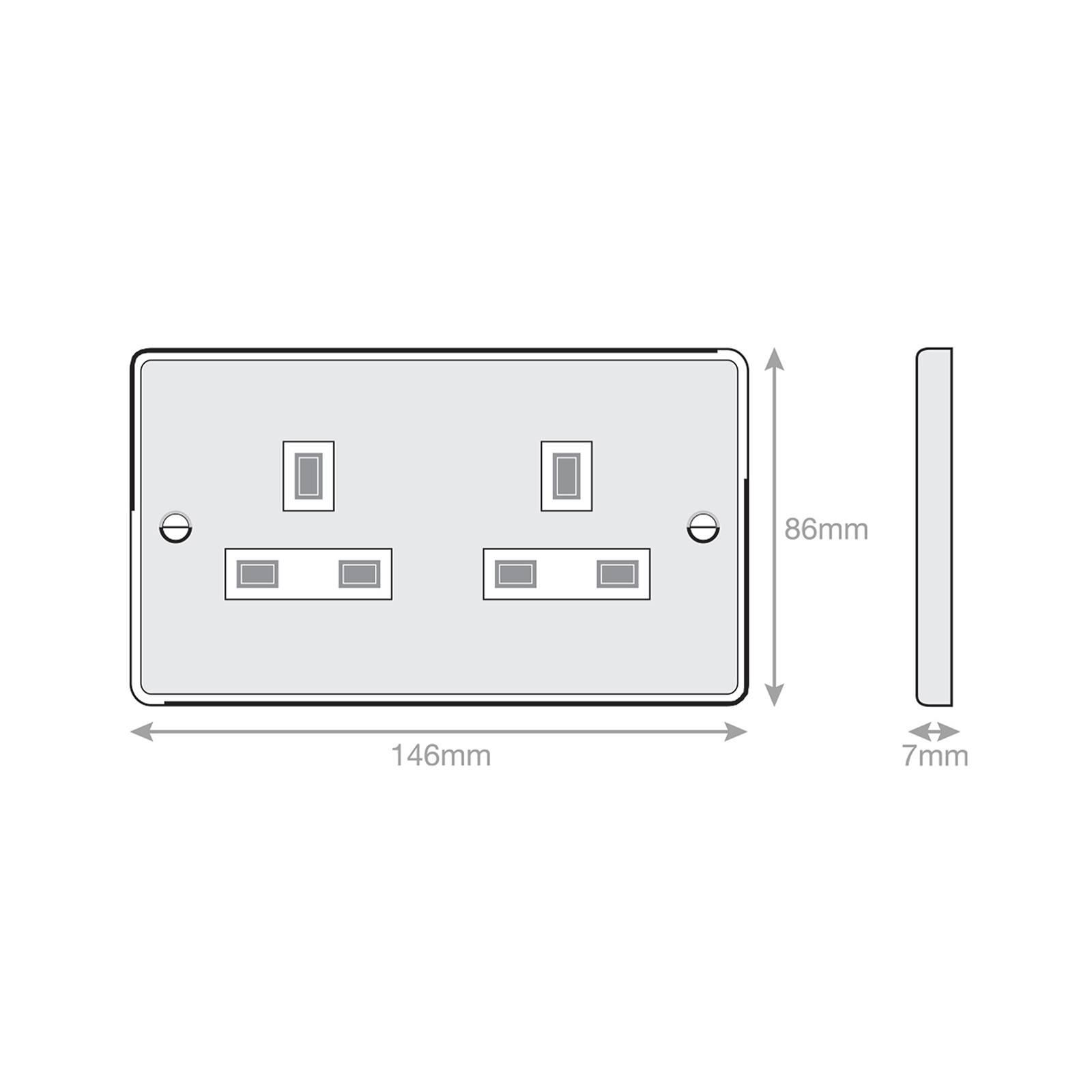 13 Amp Socket Outlets + 2 Earth Terminals - Unswitched - Range Selectric 7M-PRO