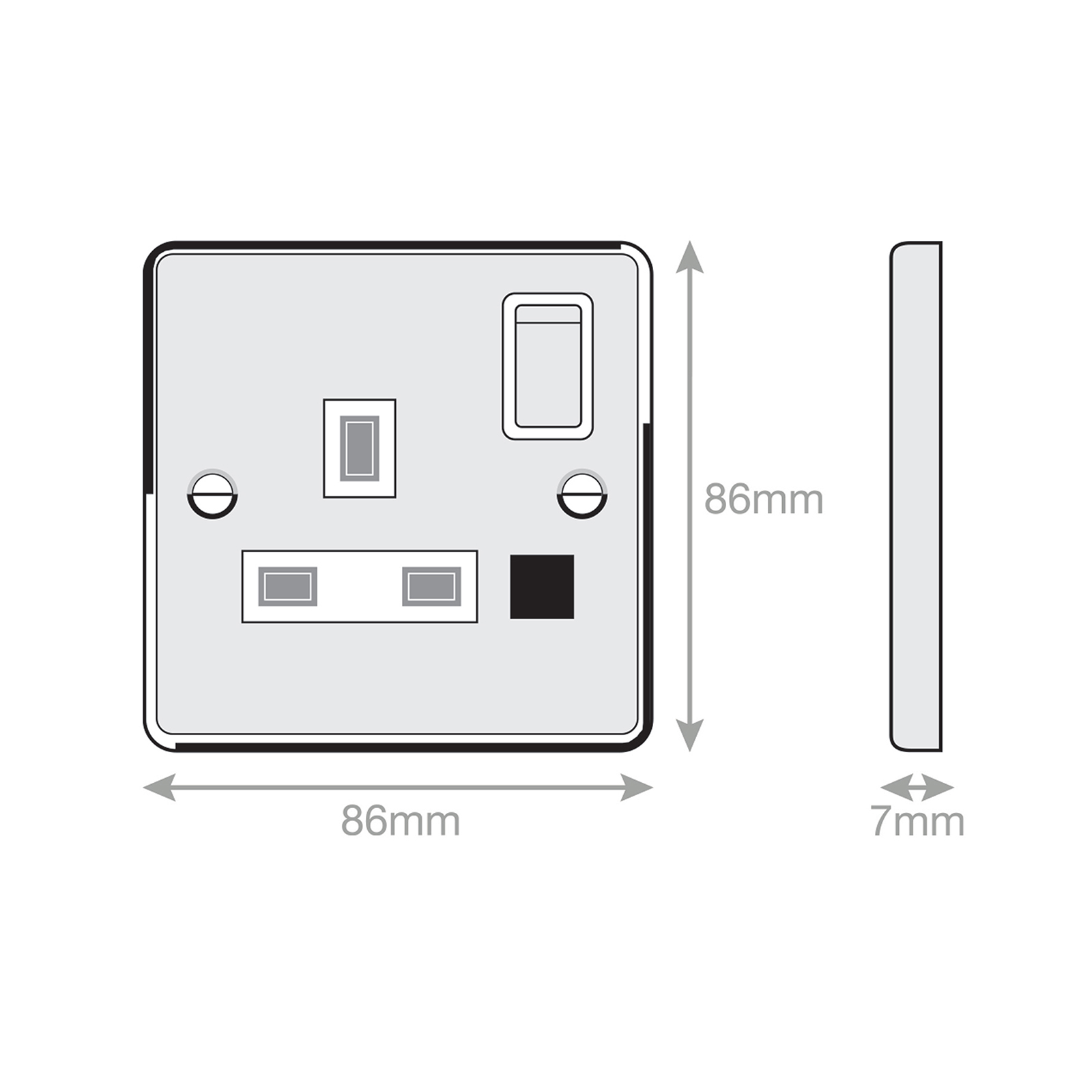 13 Amp Socket Outlet with Neon DP - Switched - Range Selectric 7M-PRO