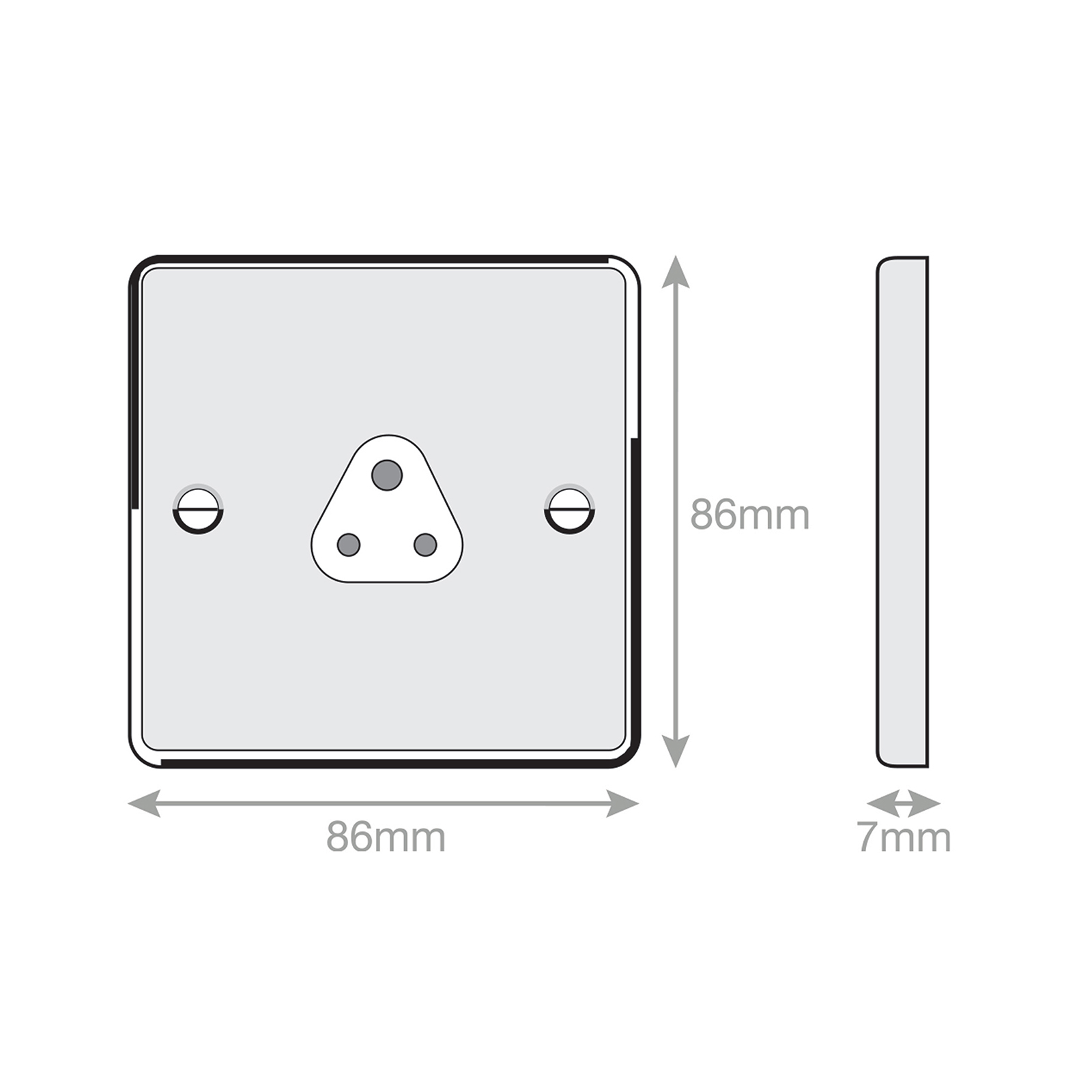 2 Amp Round Pin Socket - 3 Pin - Unswitched - Range Selectric 7M-PRO