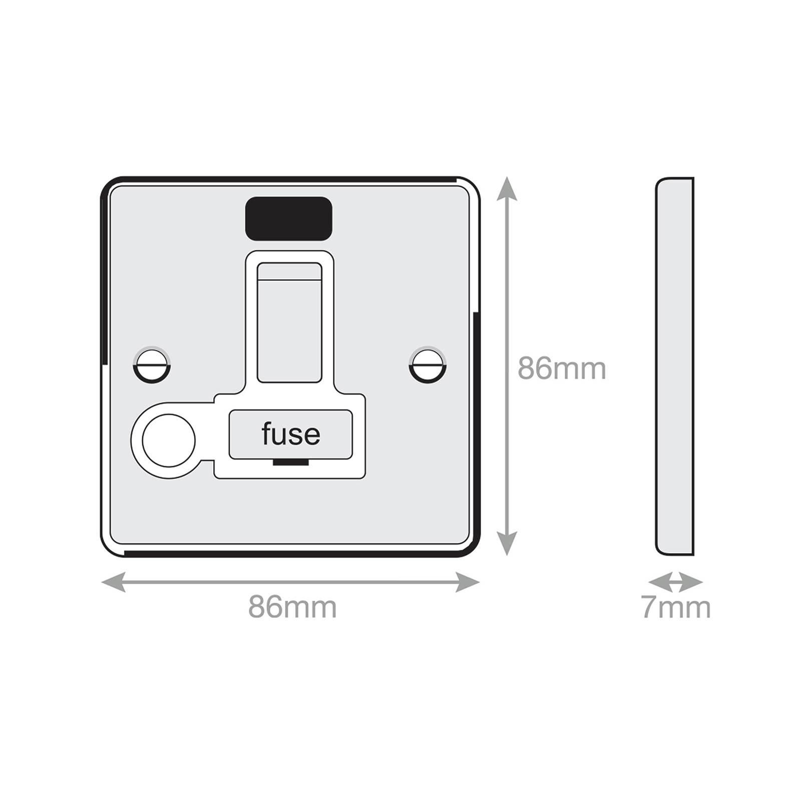 13 Amp Fused Connection Unit with Neon & Flex Outlet DP - Switched - Range Selectric 7M-PRO