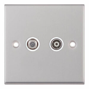 1 Gang F-Type Satellite Socket + 1 Gang TV/FM Coaxial/Aerial Socket Isolated - Range Selectric 7M-PRO