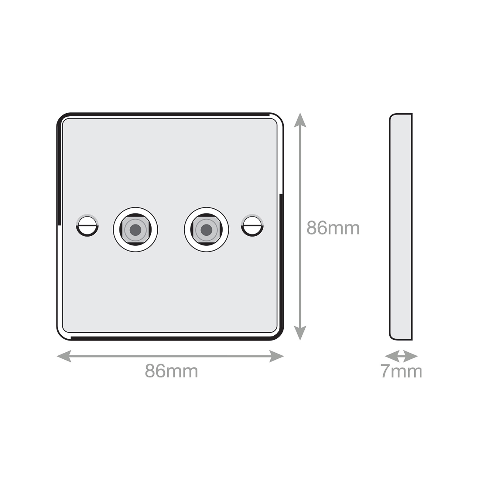 2 Gang F-Type Satellite Socket - Range Selectric 7M-PRO