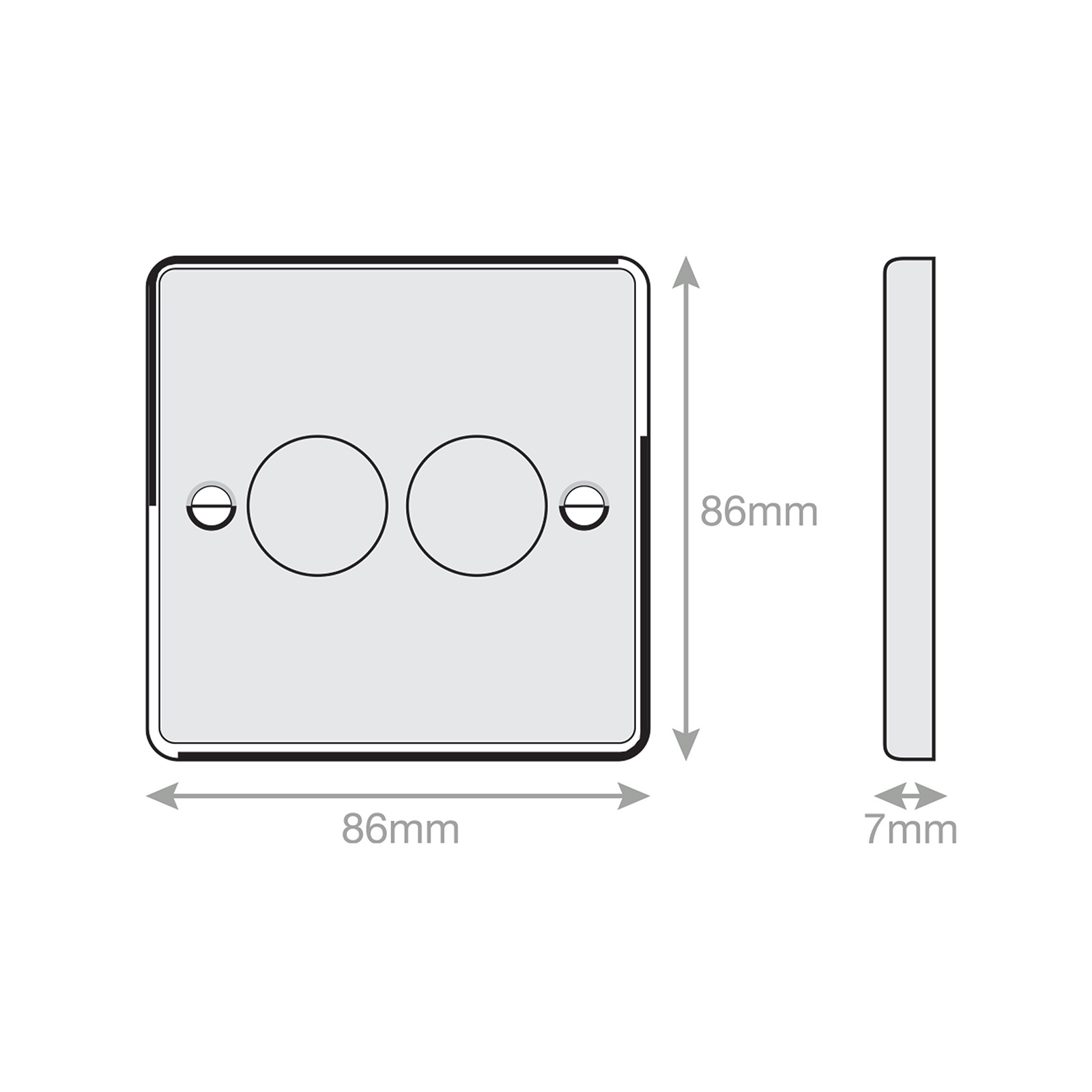 LED Dimmer - 5-100W, 2 Gang 2 Way - Range Selectric 7M-PRO