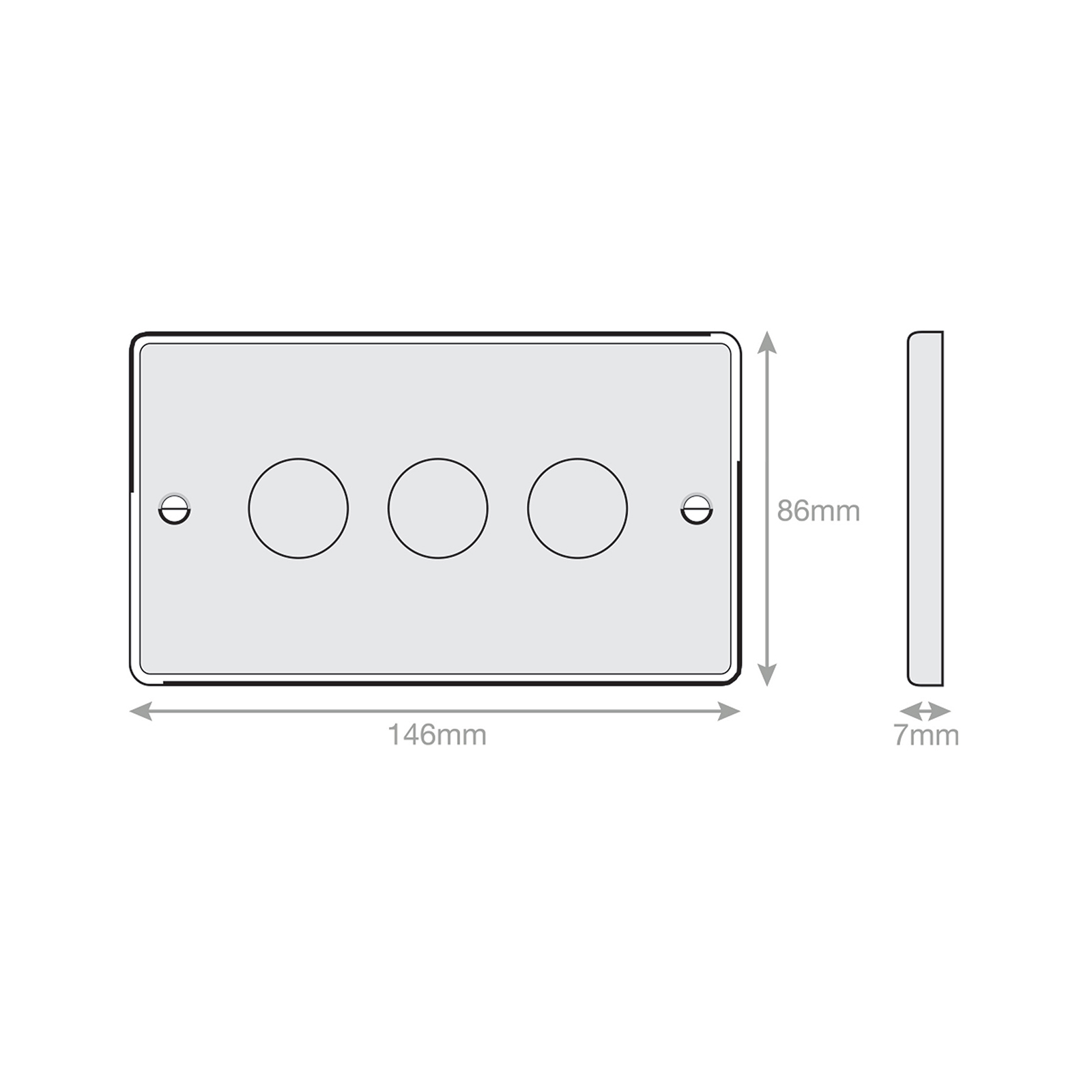 LED Dimmer - 5-100W, 3 Gang 2 Way - Range Selectric 7M-PRO