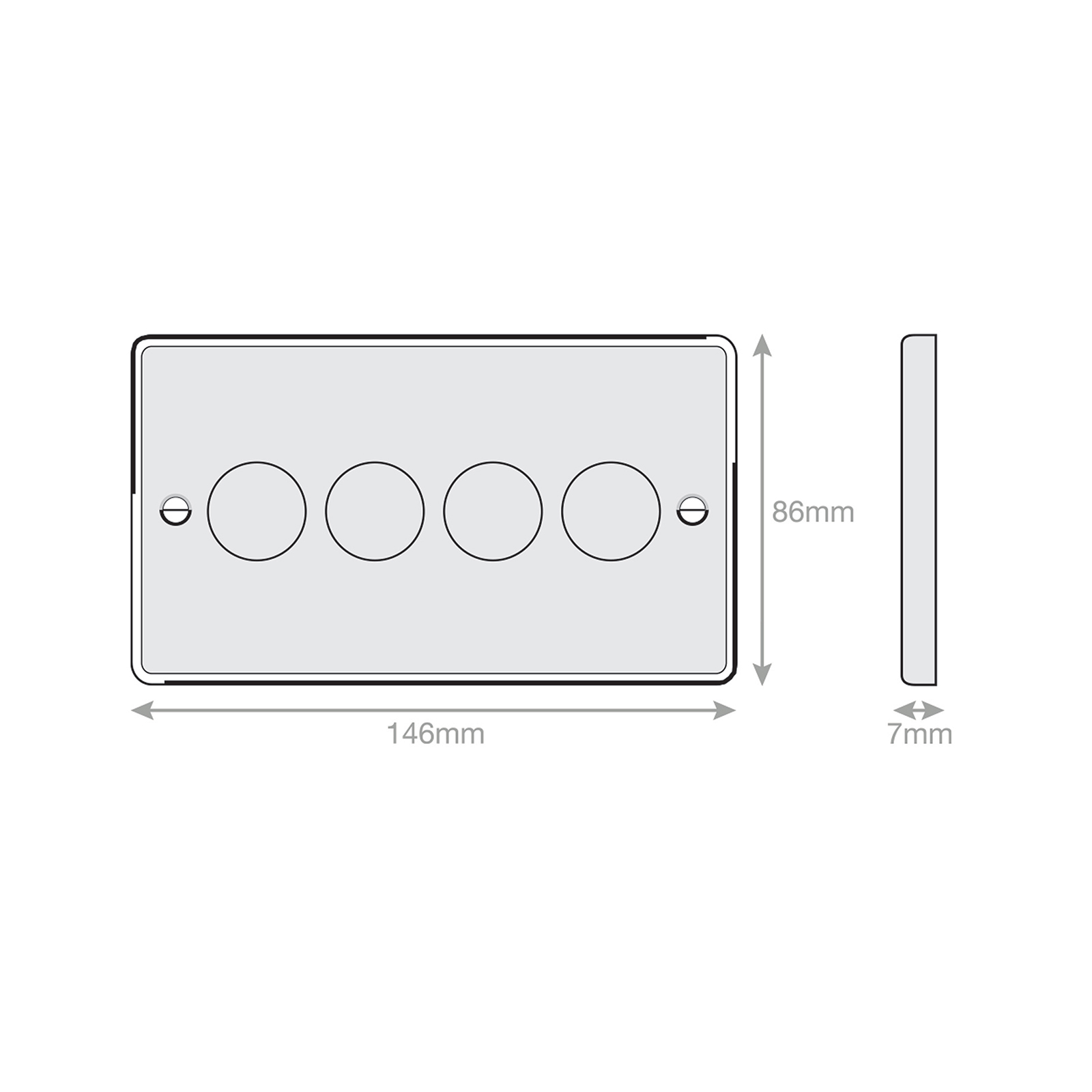 LED Dimmer - 5-100W, 4 Gang 2 Way - Range Selectric 7M-PRO