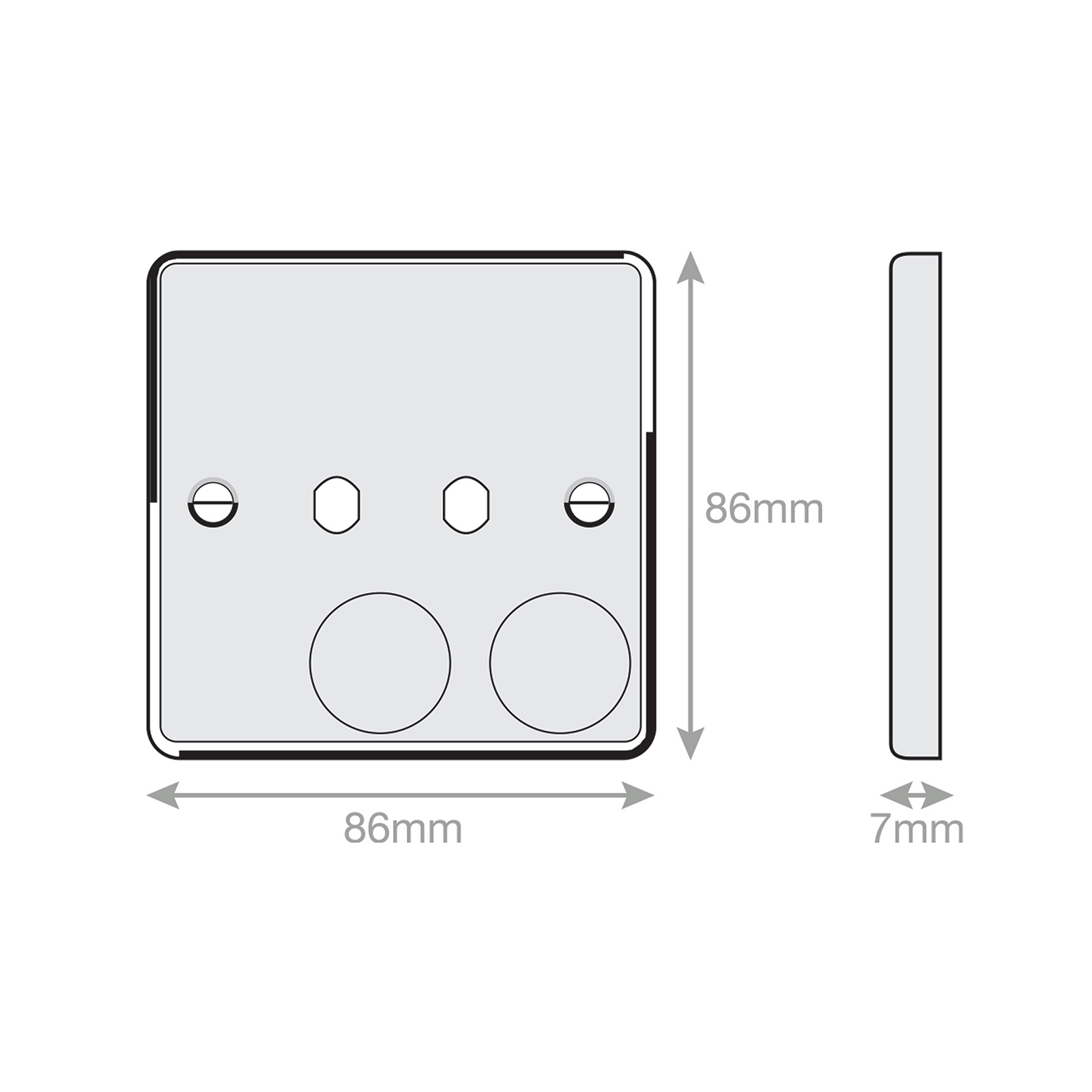 Empty Dimmer Plate - 2 Aperture Plate with Knobs - Range Selectric 7M-PRO