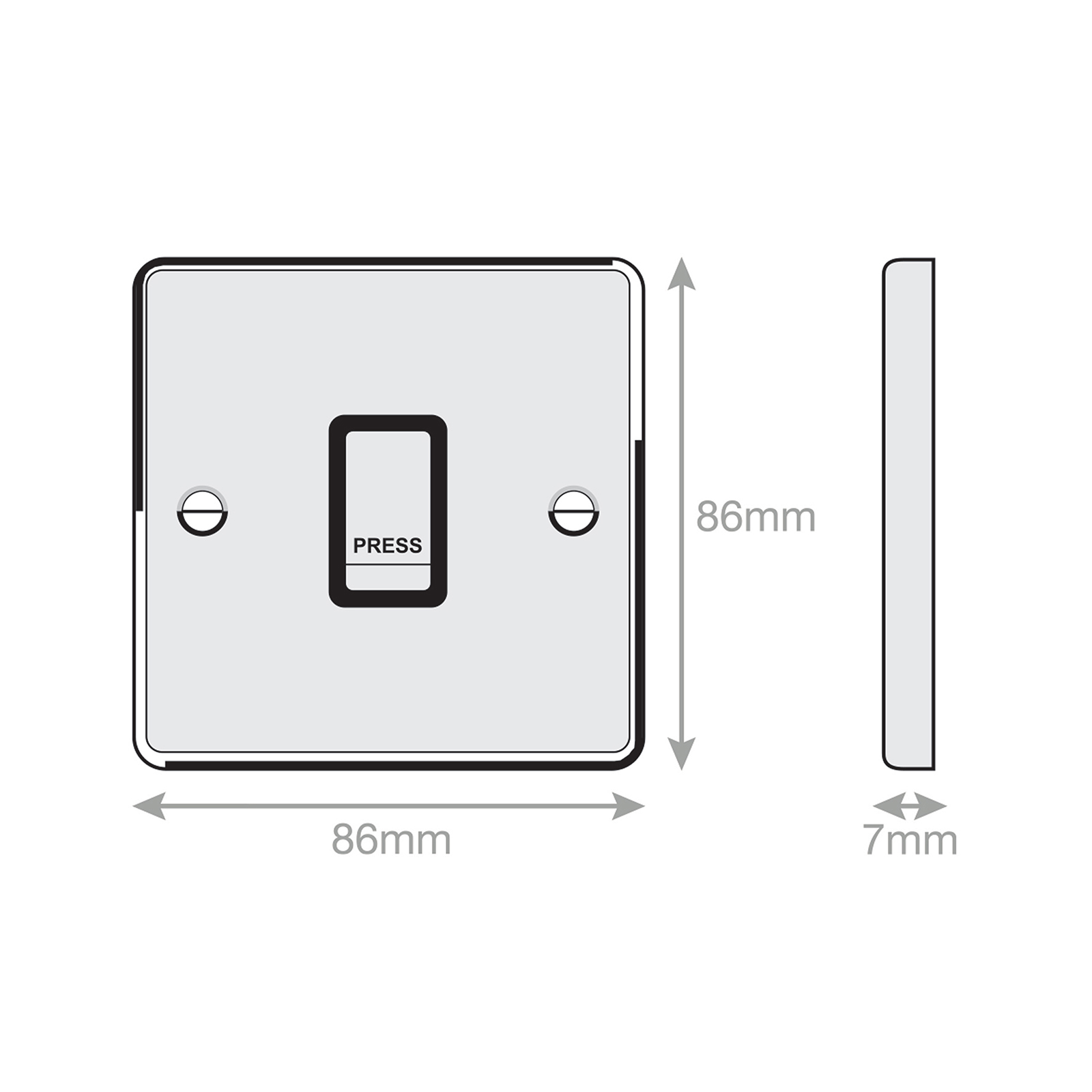 10 Amp Plate Switch - Push Switch PRESS - X-Rated - Range Selectric 7M-PRO