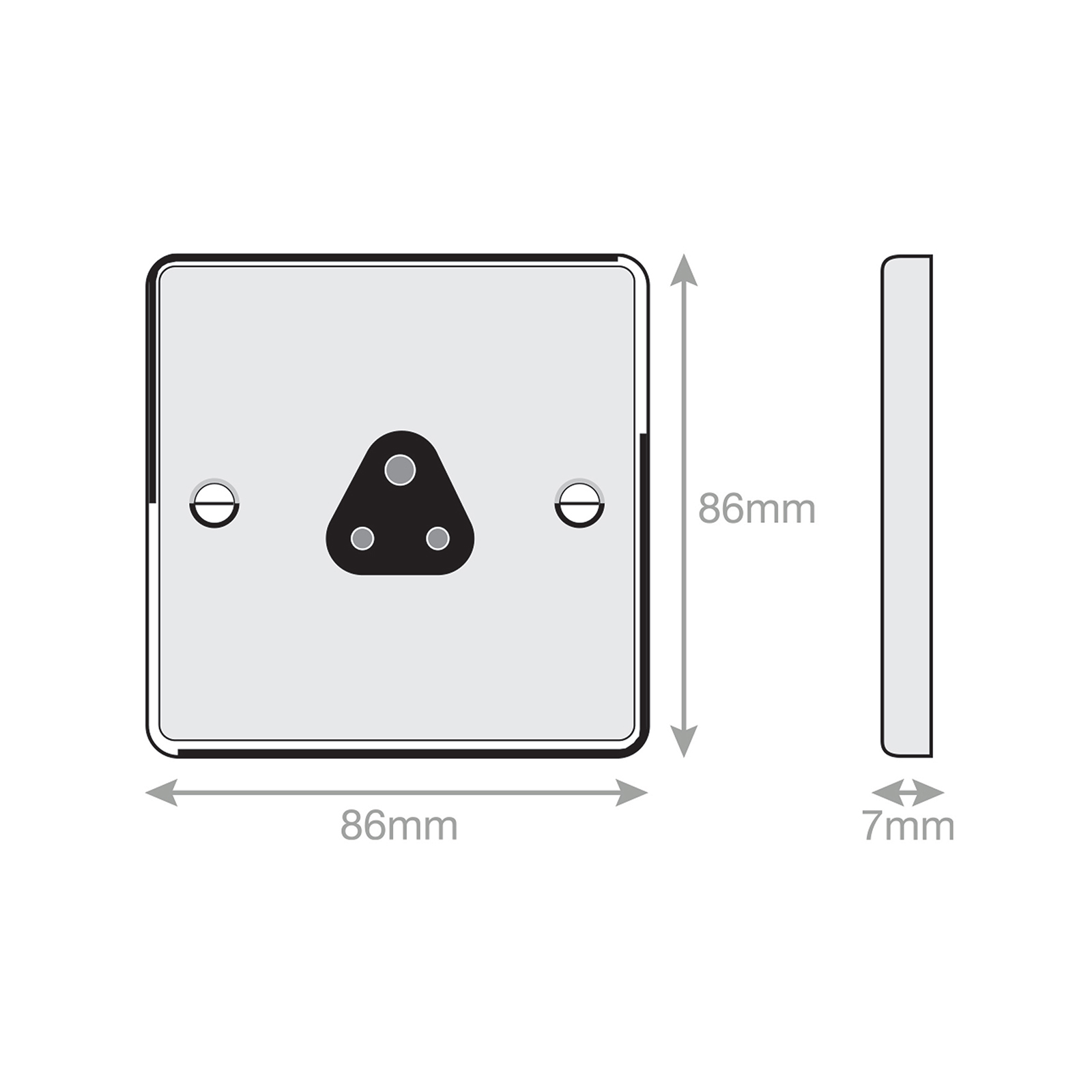 2 Amp Round Pin Socket - 3 Pin - Unswitched - Range Selectric 7M-PRO