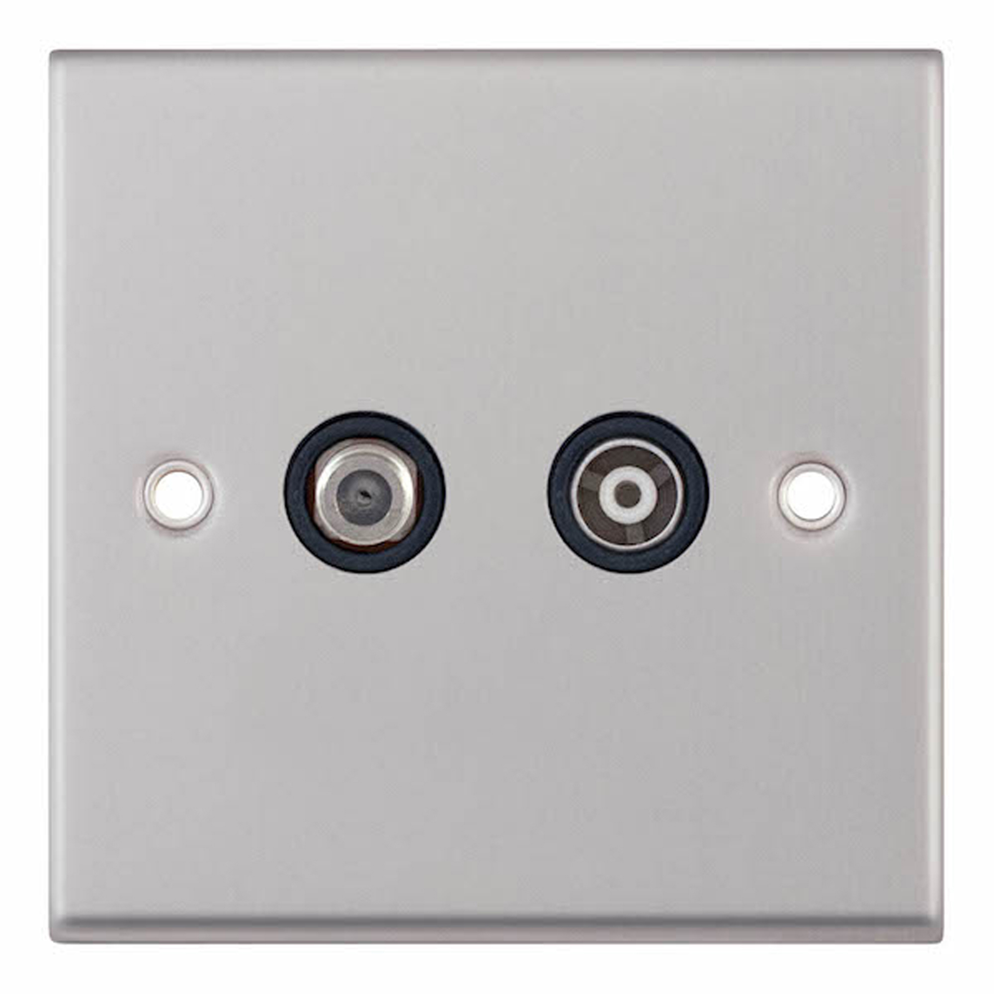 1 Gang F-Type Satellite Socket + 1 Gang TV/FM Coaxial/Aerial Socket Isolated - Range Selectric 7M-PRO