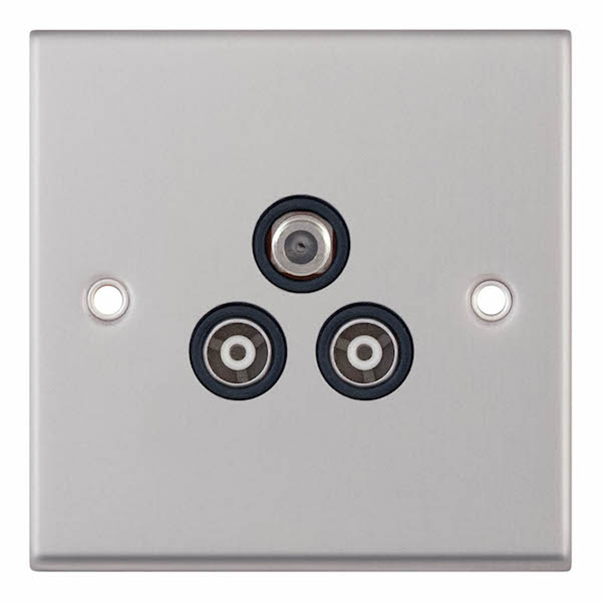 1 Gang F-Type Satellite Socket + 2 Gang TV/FM Coaxial/Aerial Socket Isolated - Range Selectric 7M-PRO