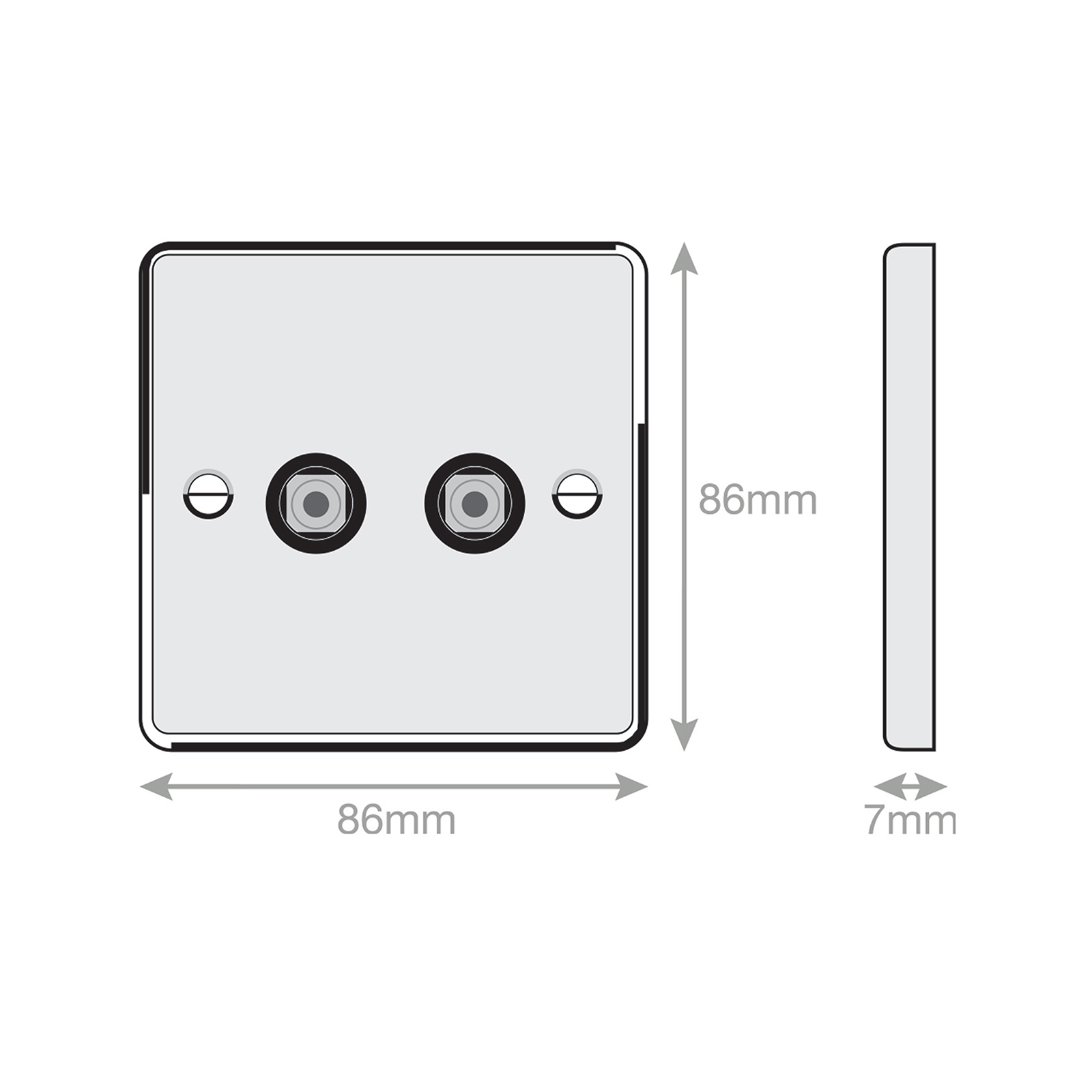 2 Gang F-Type Satellite Socket - Range Selectric 7M-PRO