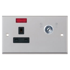 13A 1 Gang DP Key Operated Socket with Neon - Range Selectric 7M-PRO