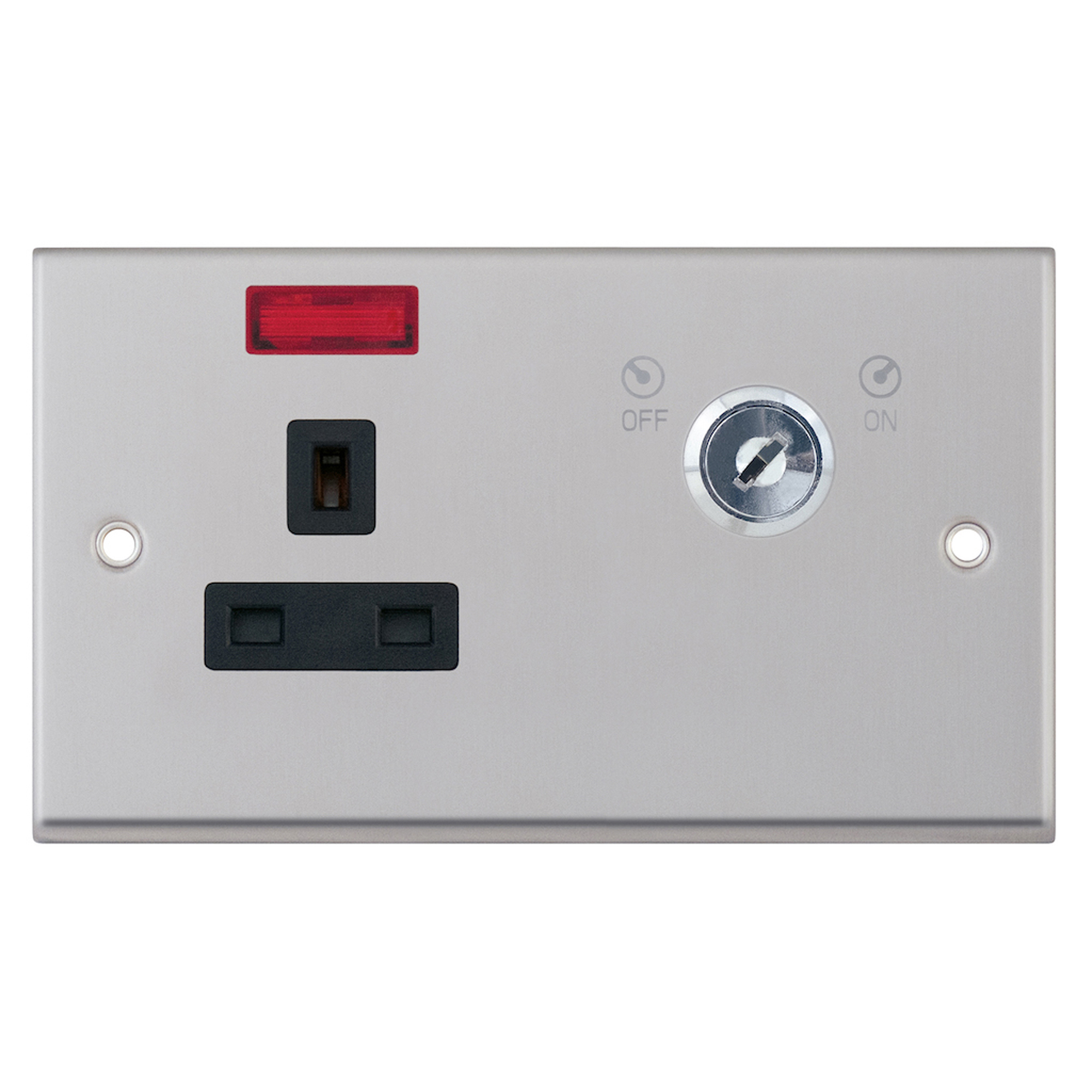 13A 1 Gang DP Key Operated Socket with Neon - Range Selectric 7M-PRO