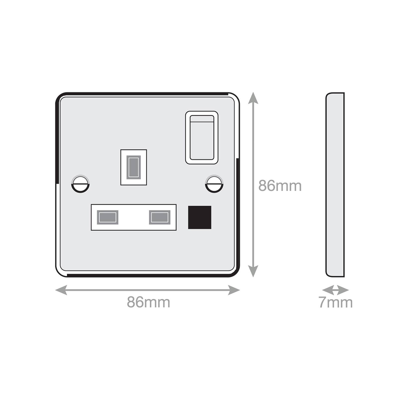 13 Amp Socket Outlet with Neon DP - Switched - Range Selectric 7M-PRO