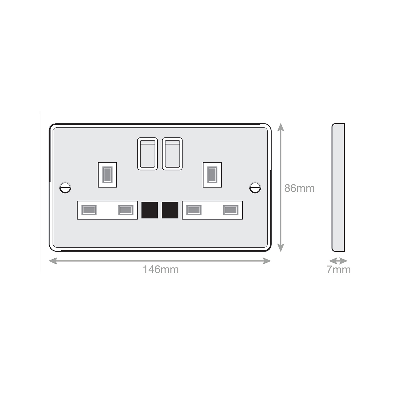 13 Amp Socket Outlets with Neon DP - Switched - Range Selectric 7M-PRO