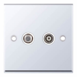 1 Gang F-Type Satellite Socket + 1 Gang TV/FM Coaxial/Aerial Socket Isolated - Range Selectric 7M-PRO
