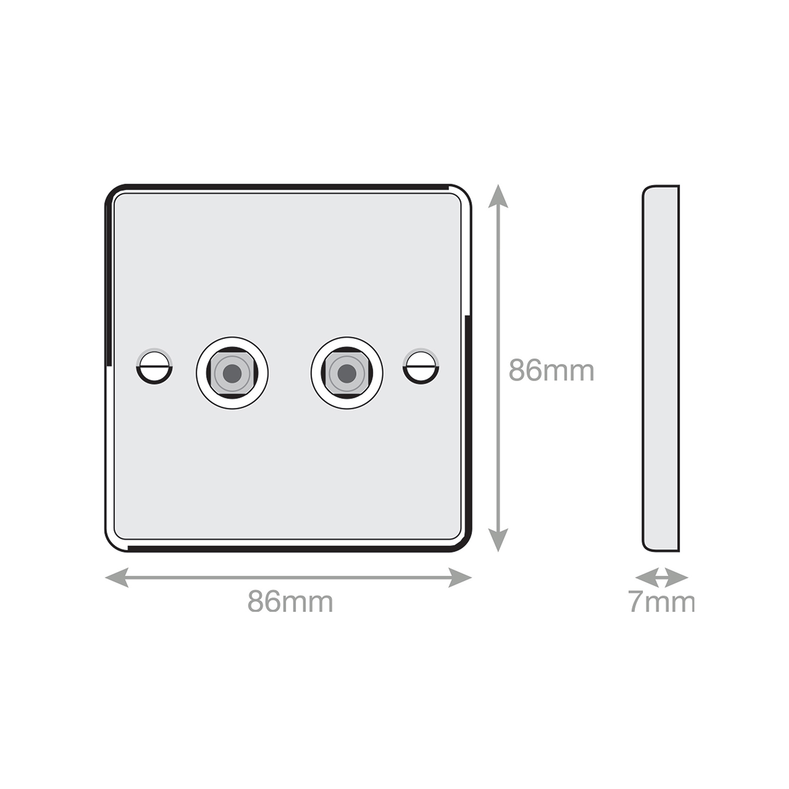 2 Gang F-Type Satellite Socket - Range Selectric 7M-PRO