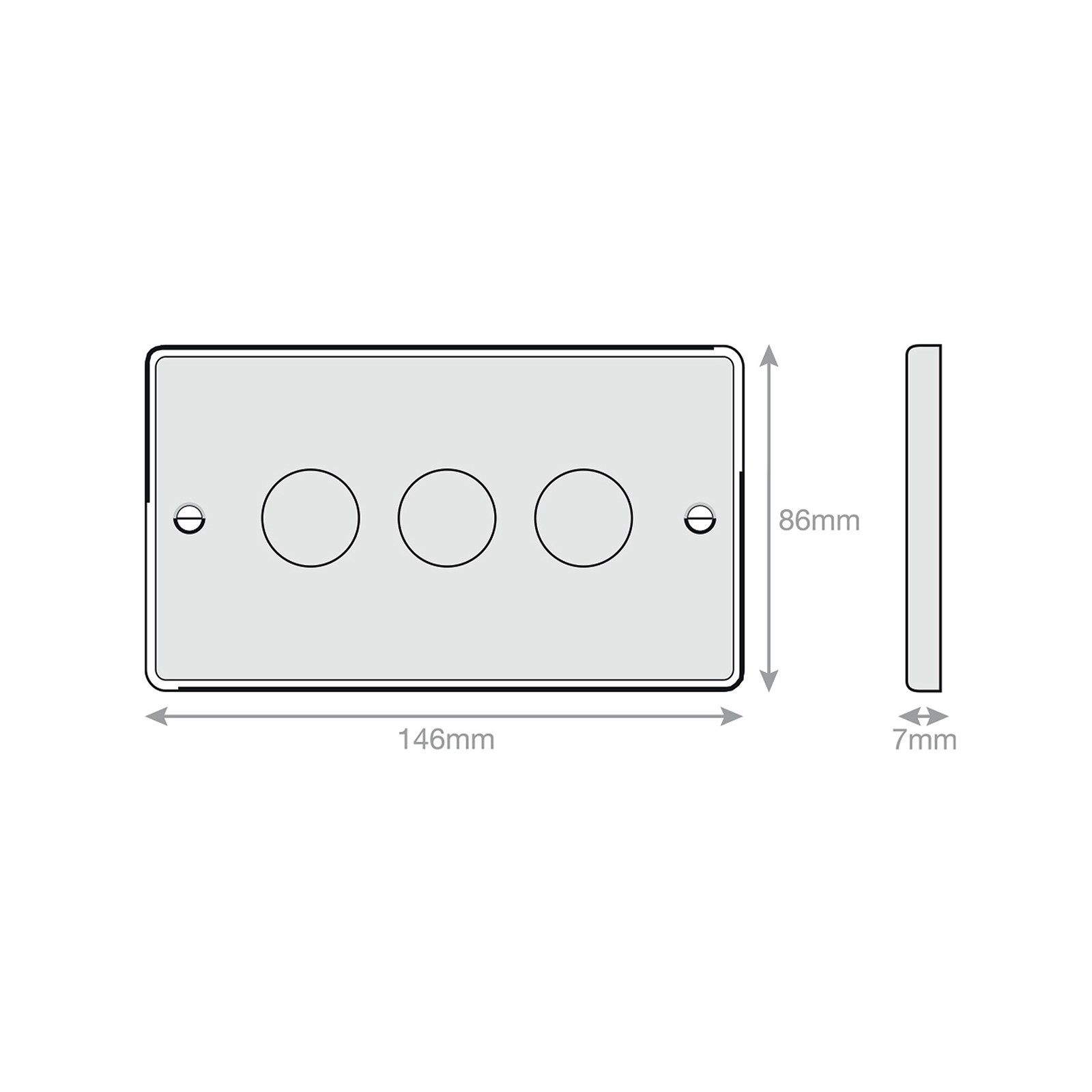 LED Dimmer - 5-100W, 3 Gang 2 Way - Range Selectric 7M-PRO