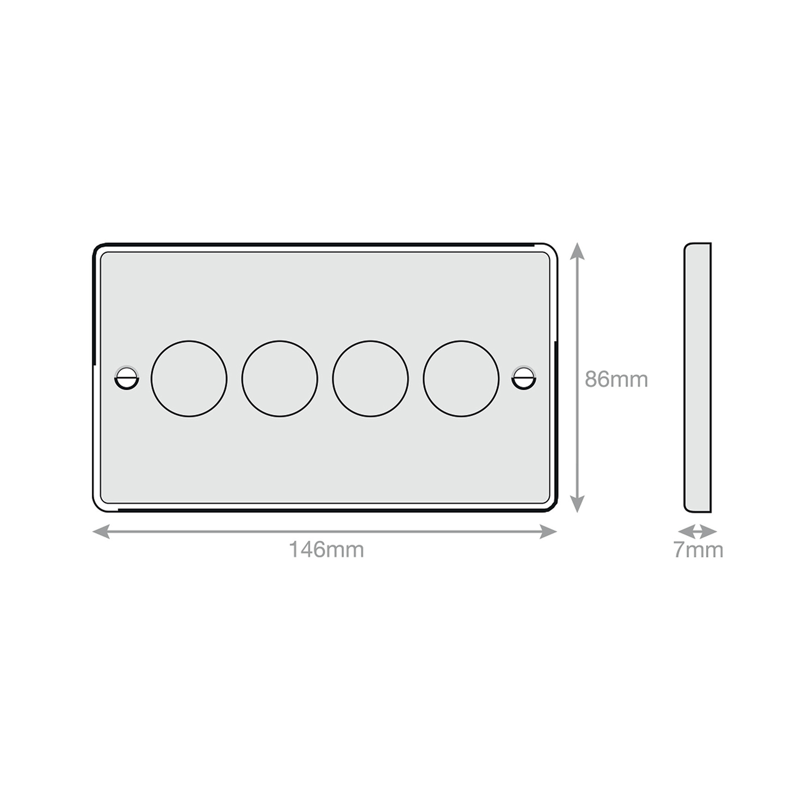 LED Dimmer - 5-100W, 4 Gang 2 Way - Range Selectric 7M-PRO