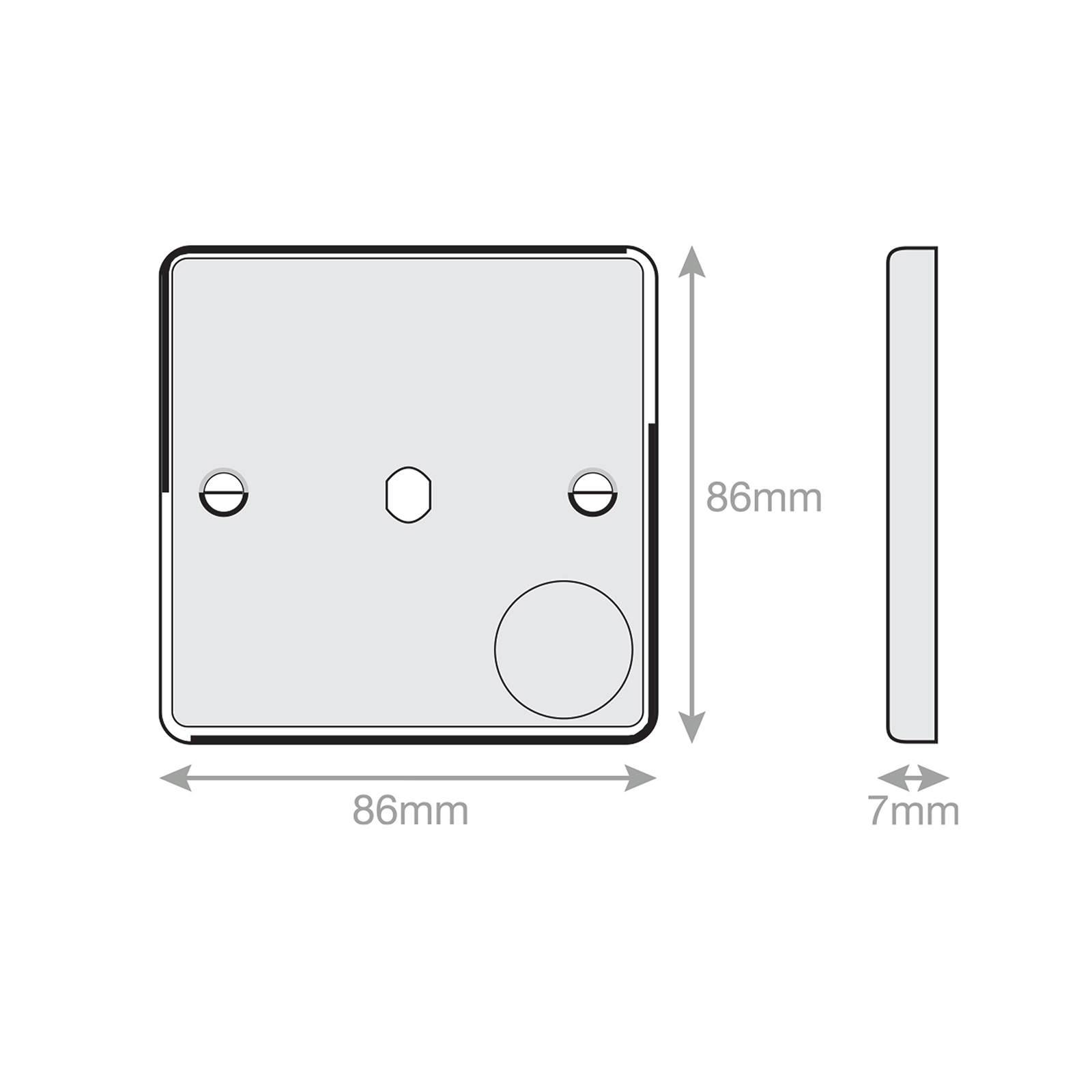 Empty Dimmer Plate - 1 Aperture Plate with Knob - Range Selectric 7M-PRO