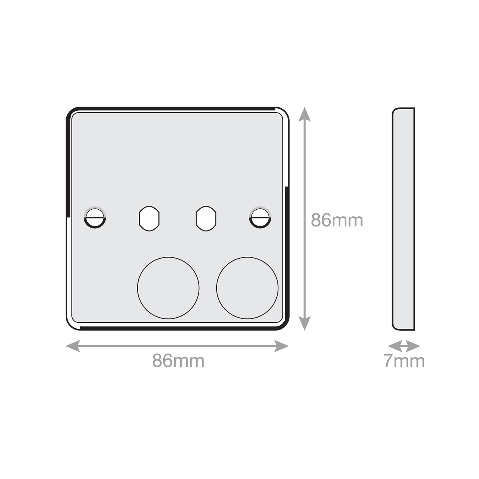 Empty Dimmer Plate - 2 Aperture Plate with Knobs - Range Selectric 7M-PRO