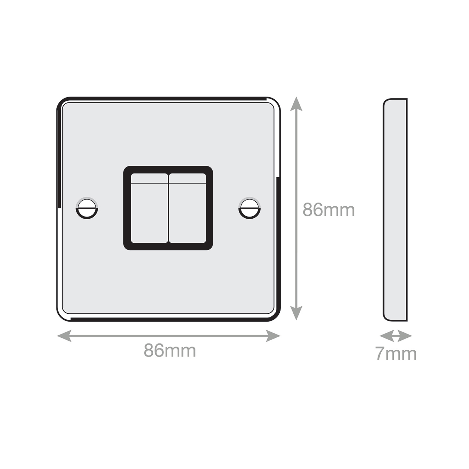 10 Amp Plate Switch - 2 Gang 2 Way - X-Rated - Range Selectric 7M-PRO