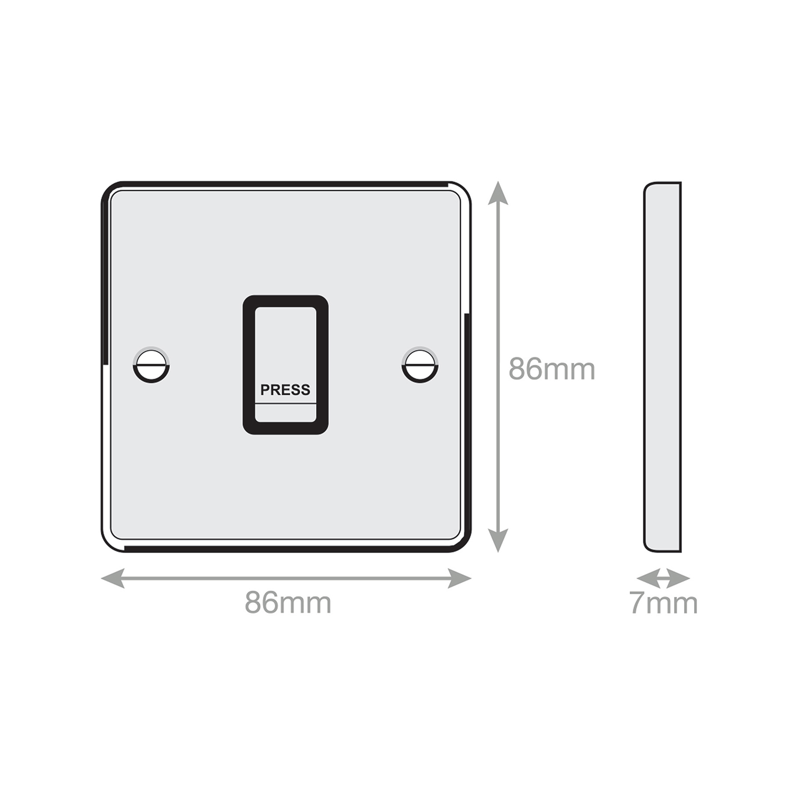 10 Amp Plate Switch - Push Switch PRESS - X-Rated - Range Selectric 7M-PRO