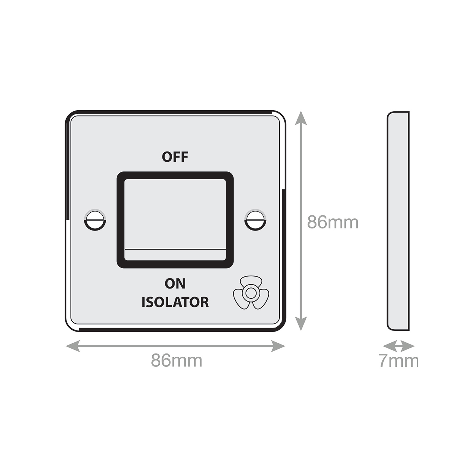 10 Amp 3 Pole Fan Isolator Switch - X-Rated - Range Selectric 7M-PRO