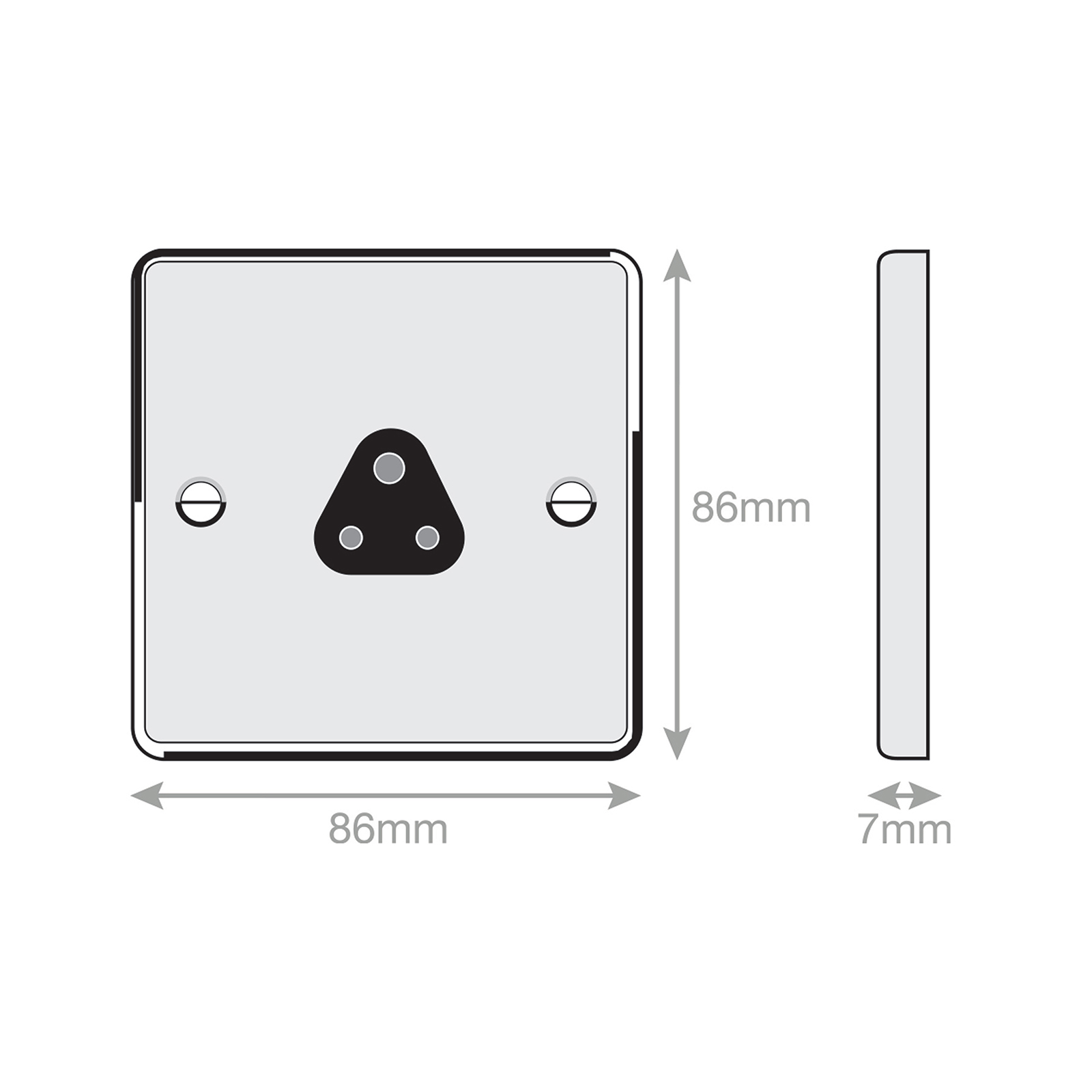 2 Amp Round Pin Socket - 3 Pin - Unswitched - Range Selectric 7M-PRO