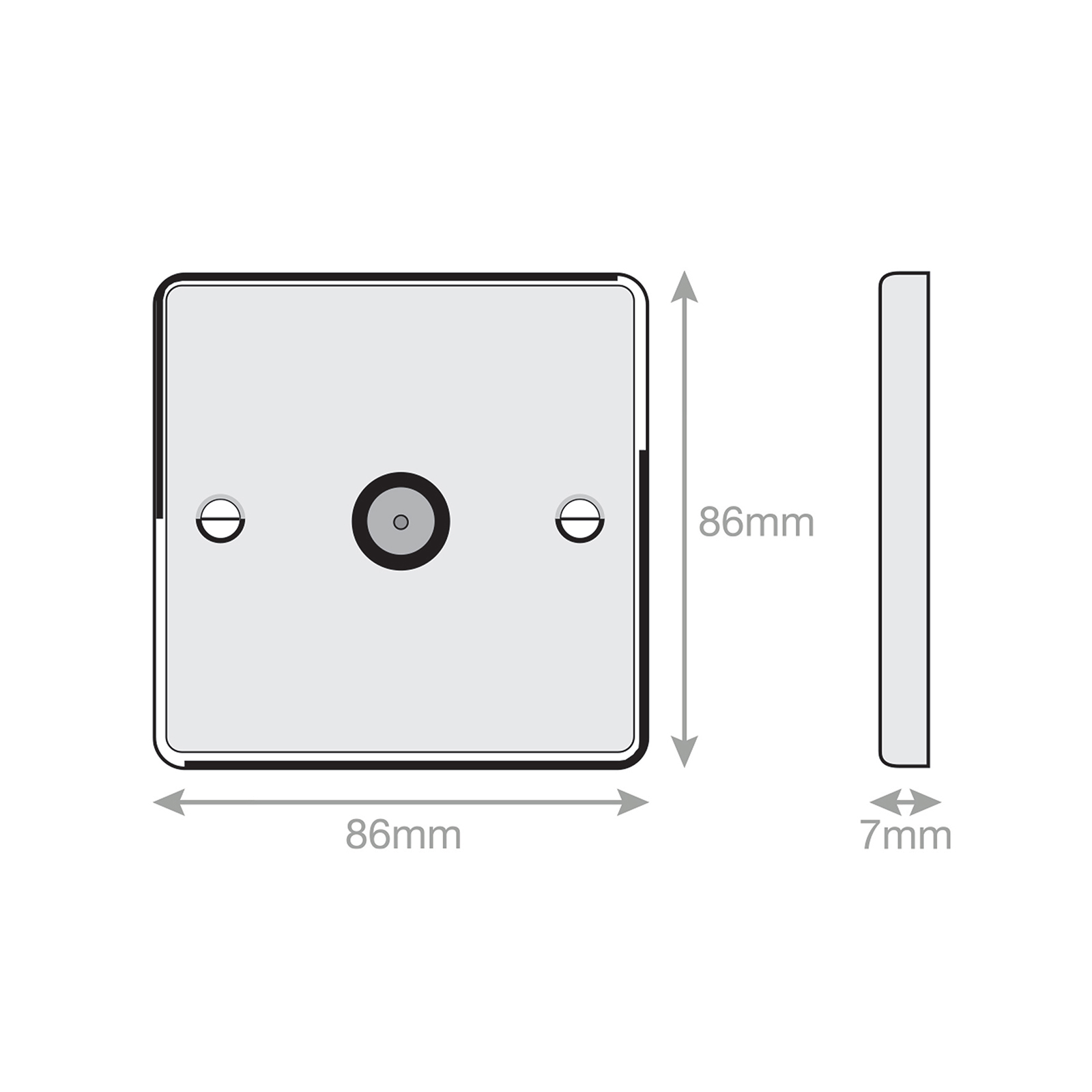 1 Gang TV/FM Coaxial/Aerial Socket - Range Selectric 7M-PRO