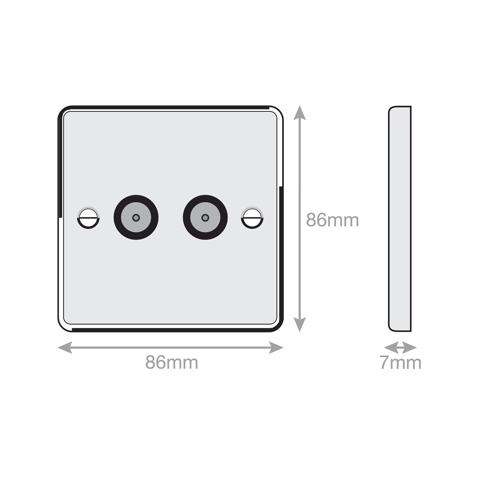 2 Gang TV/FM Coaxial/Aerial Socket - Range Selectric 7M-PRO