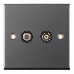 1 Gang F-Type Satellite Socket + 1 Gang TV/FM Coaxial/Aerial Socket Isolated - Range Selectric 7M-PRO