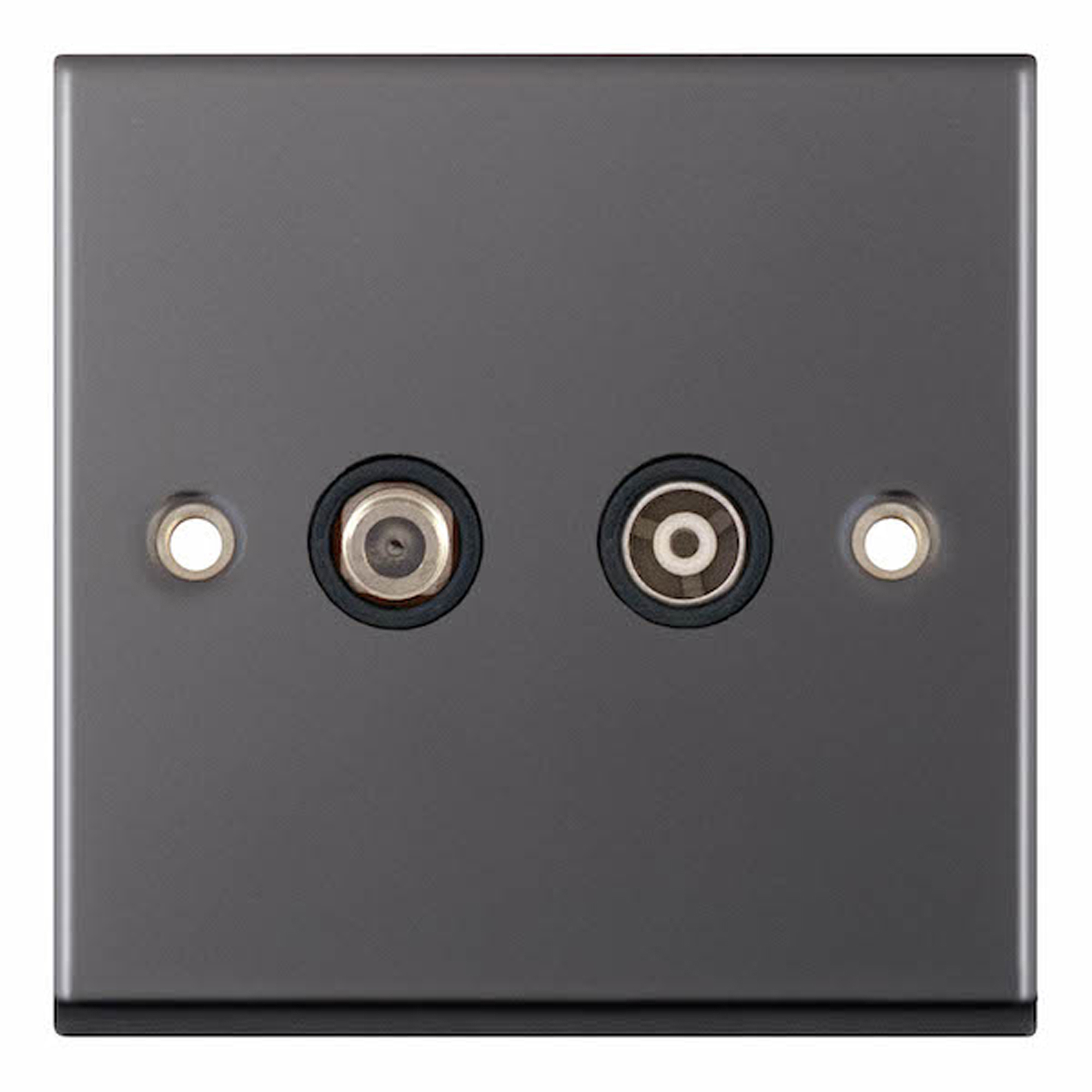 1 Gang F-Type Satellite Socket + 1 Gang TV/FM Coaxial/Aerial Socket Isolated - Range Selectric 7M-PRO