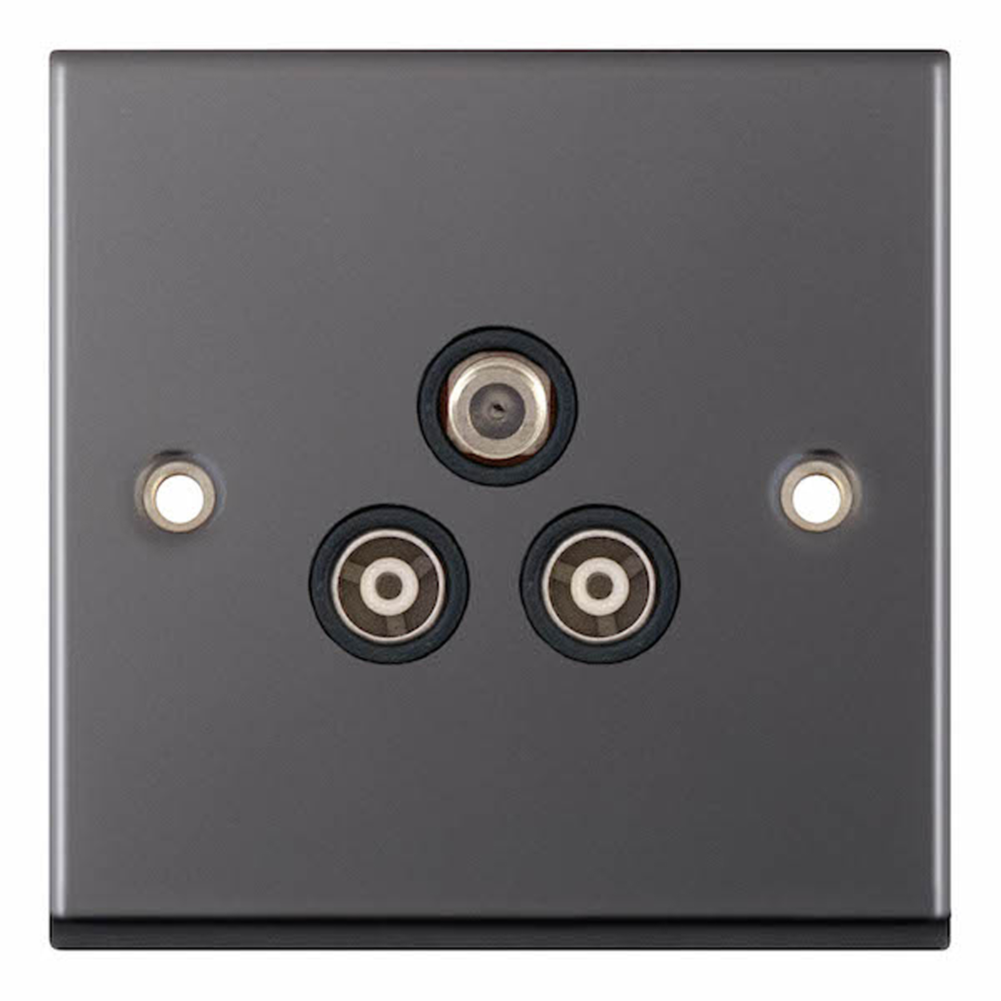 1 Gang F-Type Satellite Socket + 2 Gang TV/FM Coaxial/Aerial Socket Isolated - Range Selectric 7M-PRO