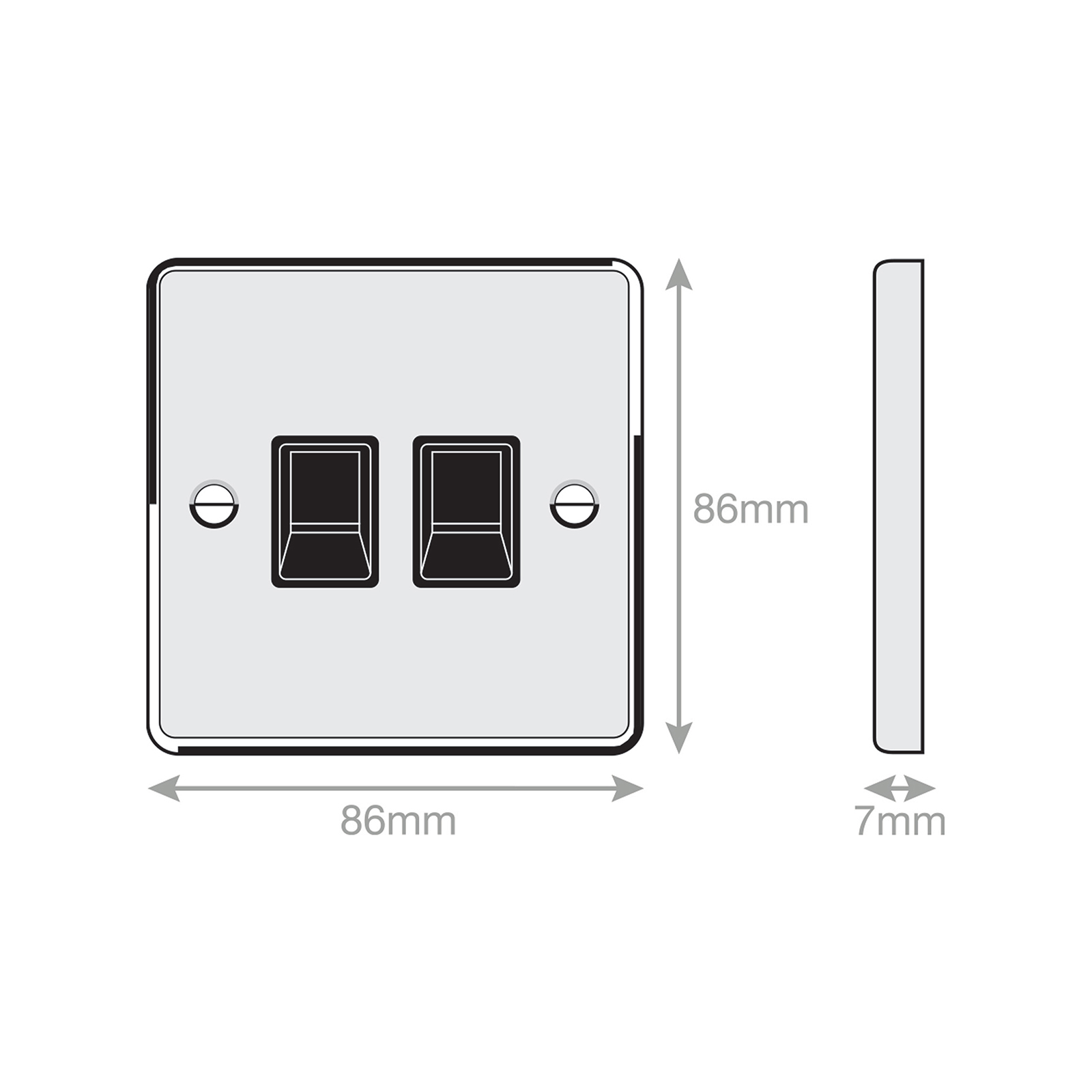 2 Gang RJ45 Computer / Data Socket - Range Selectric 7M-PRO