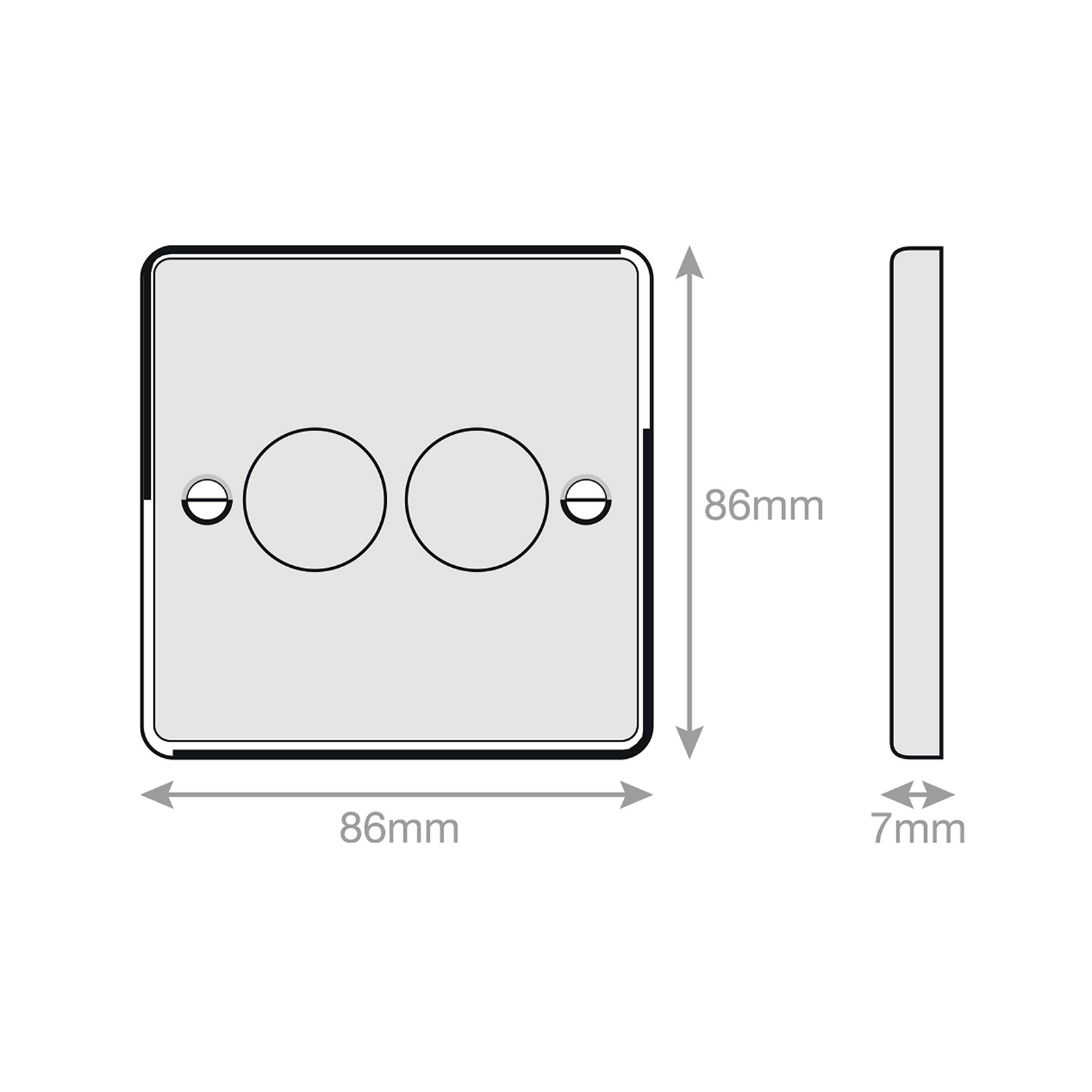 LED Dimmer - 5-100W, 2 Gang 2 Way - Range Selectric 7M-PRO