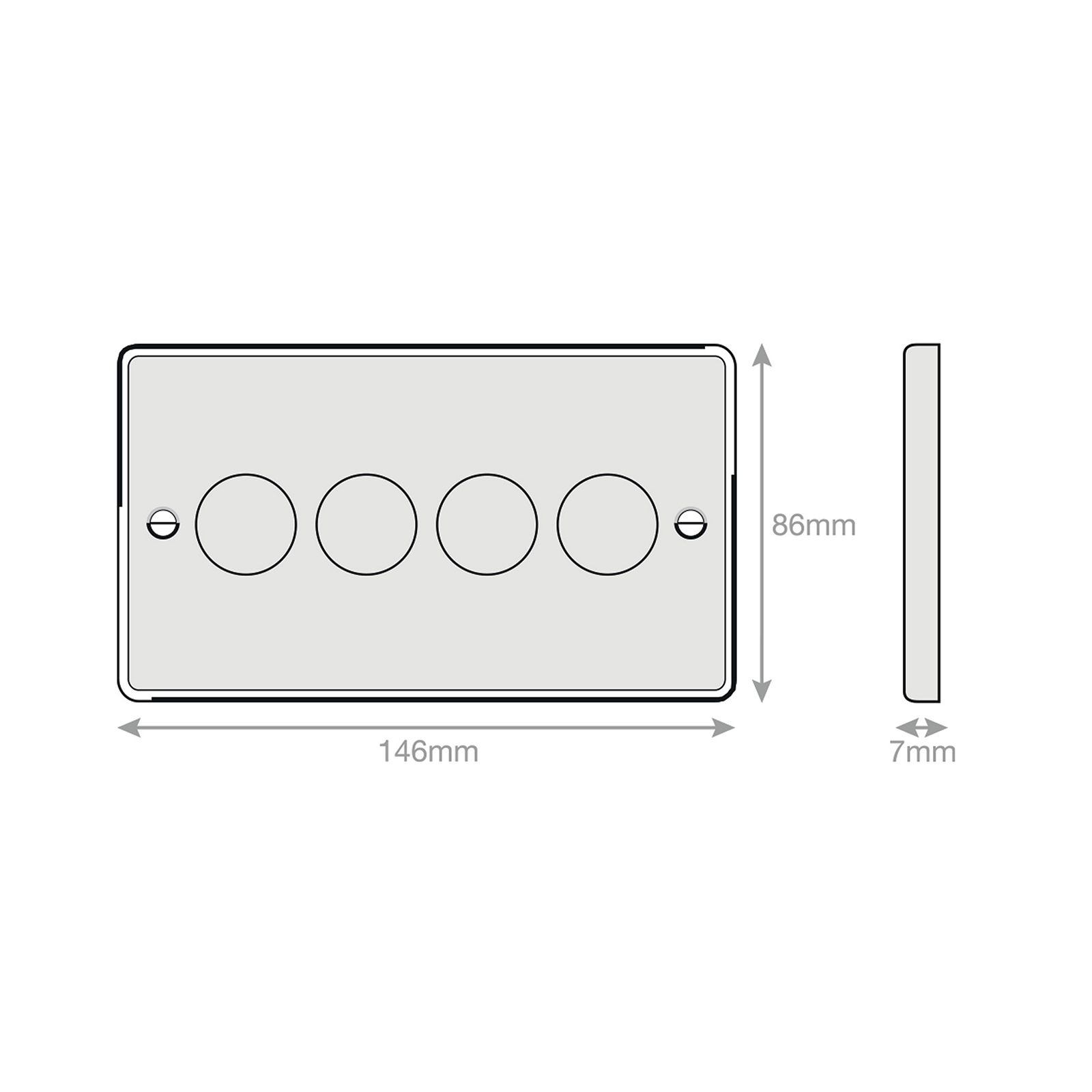 LED Dimmer - 5-100W, 4 Gang 2 Way - Range Selectric 7M-PRO