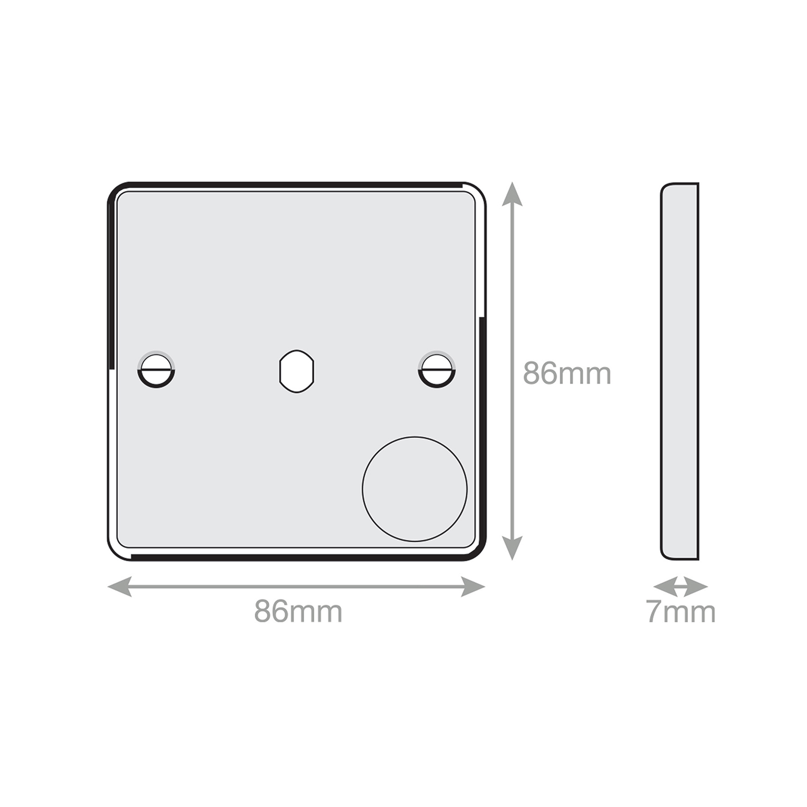 Empty Dimmer Plate - 1 Aperture Plate with Knob - Range Selectric 7M-PRO