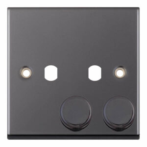 Empty Dimmer Plate - 2 Aperture Plate with Knobs - Range Selectric 7M-PRO
