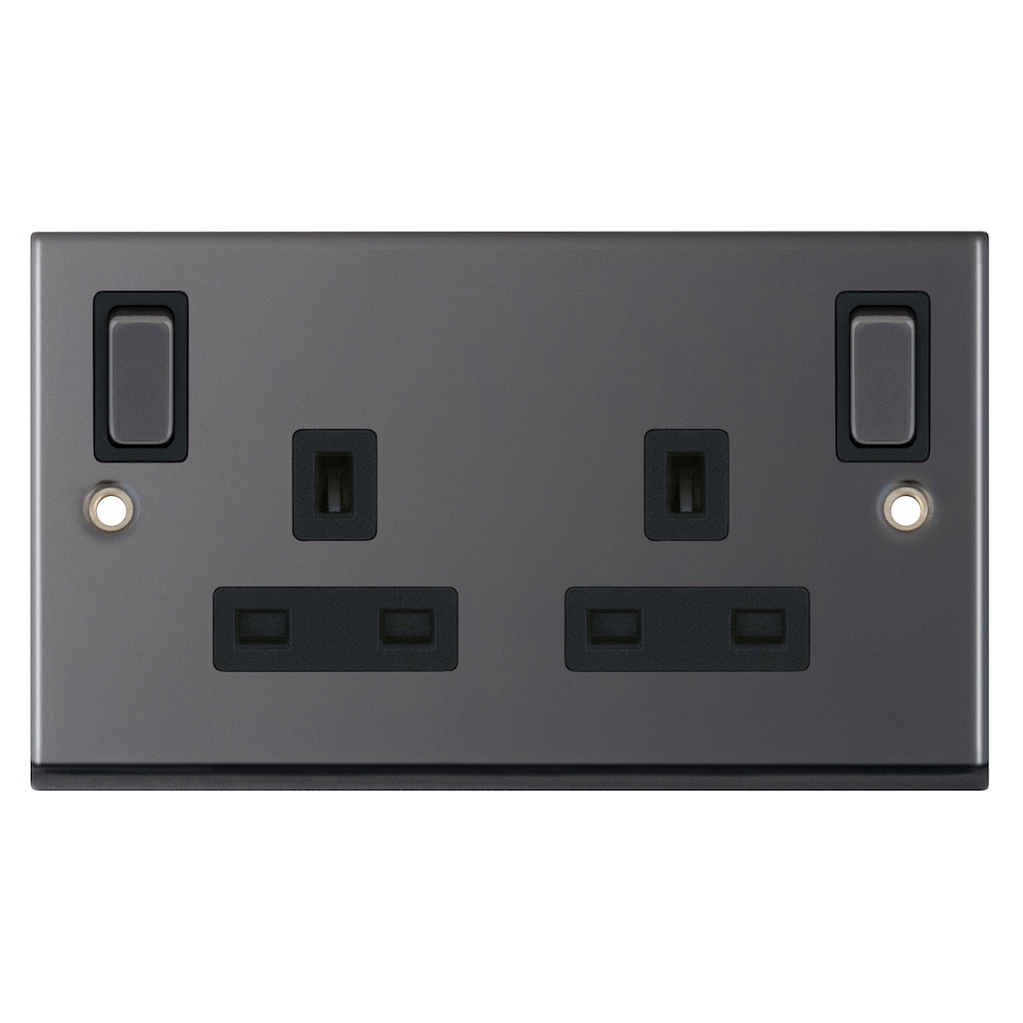 13 Amp socket outlet - 2 gang switched DP with outboard rockers & 2 Earth -  Selectric 7M-PRO