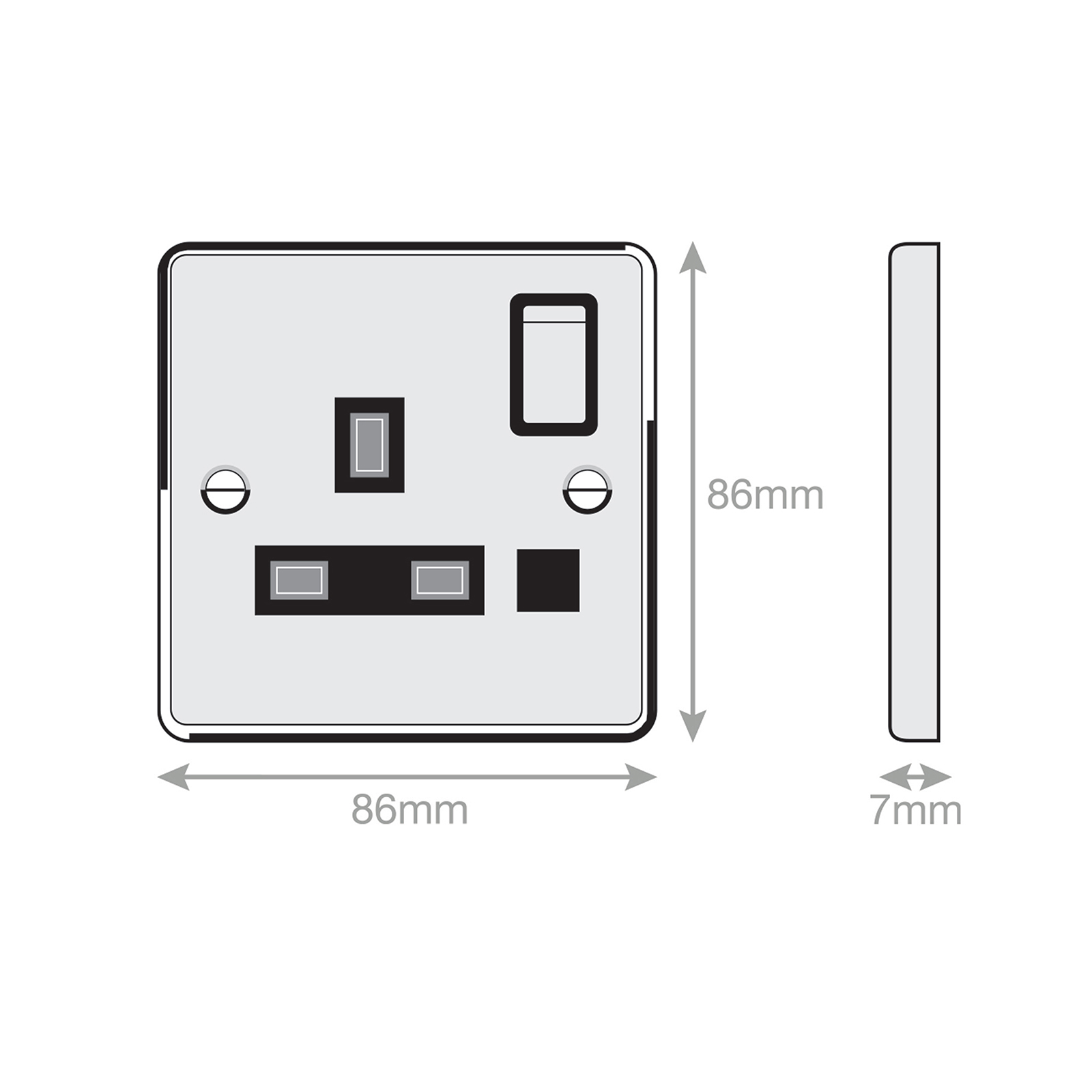 13 Amp Socket Outlet with Neon DP - Switched - Range Selectric 7M-PRO