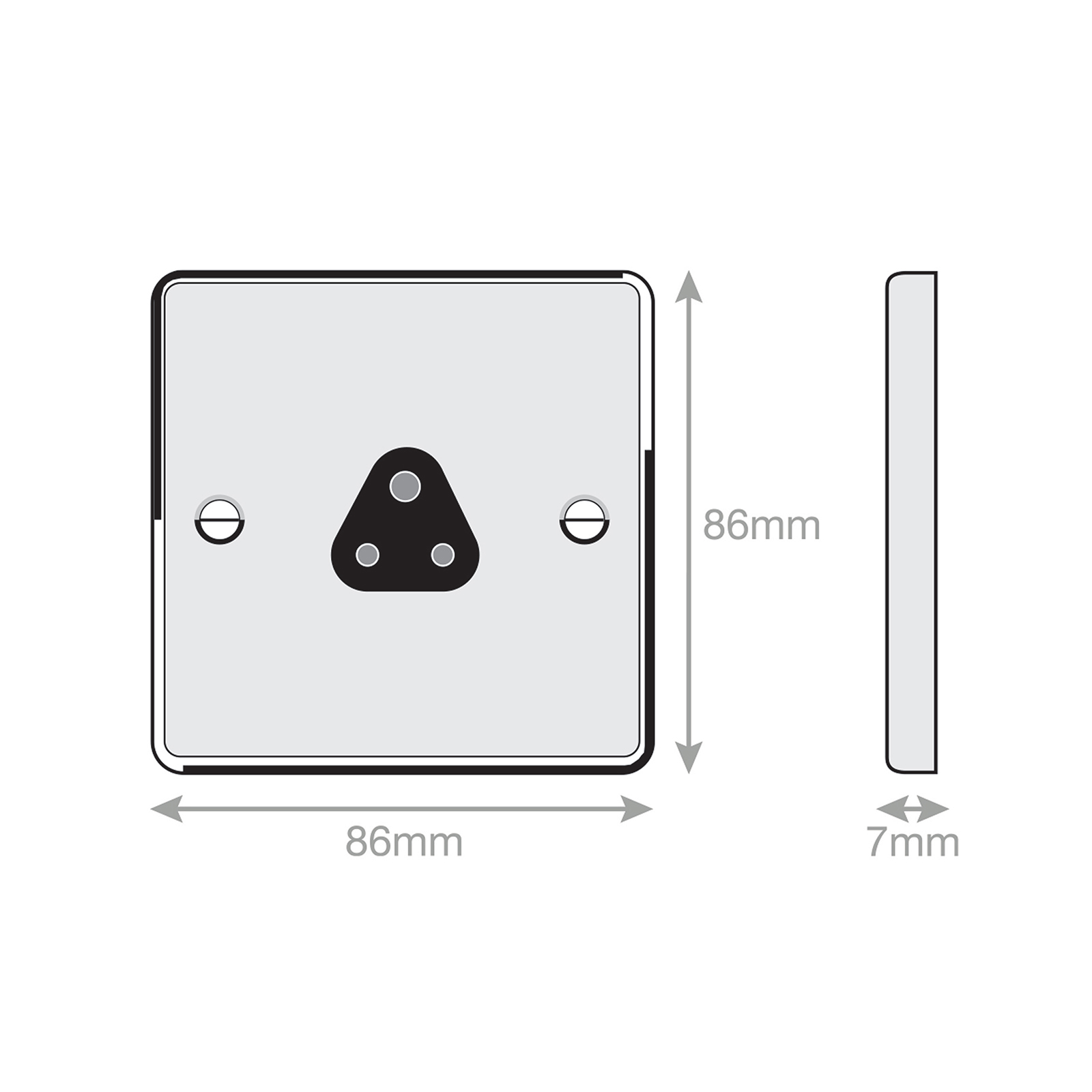 2 Amp Round Pin Socket - 3 Pin - Unswitched - Range Selectric 7M-PRO