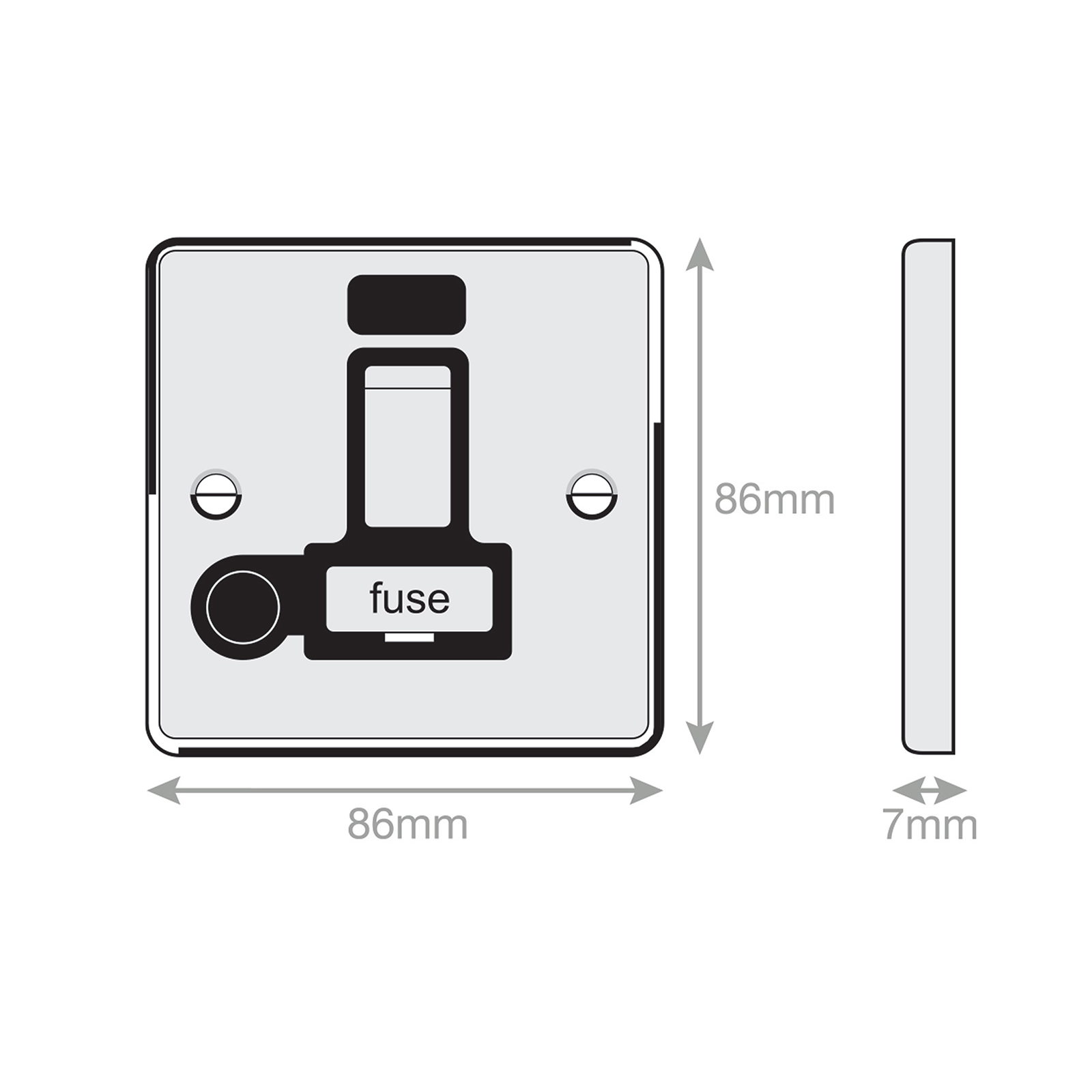 13 Amp Fused Connection Unit with Neon & Flex Outlet DP - Switched - Range Selectric 7M-PRO