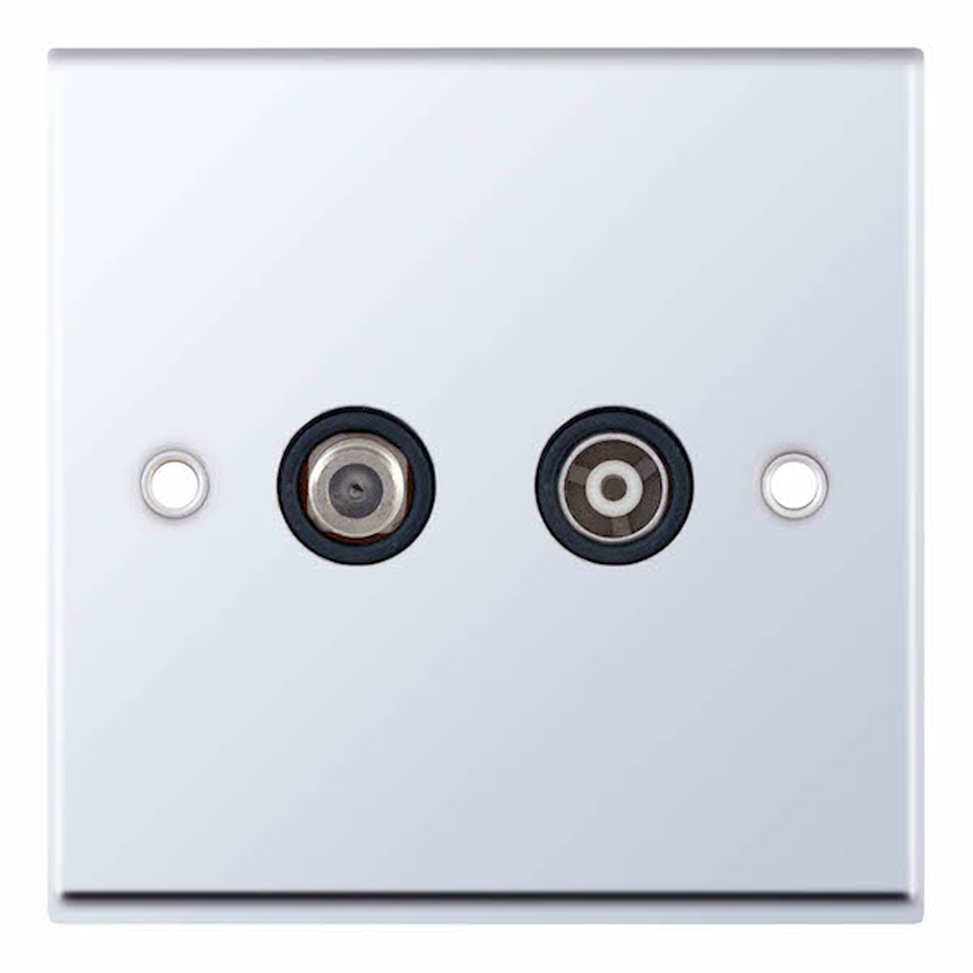 1 Gang F-Type Satellite Socket + 1 Gang TV/FM Coaxial/Aerial Socket Isolated - Range Selectric 7M-PRO