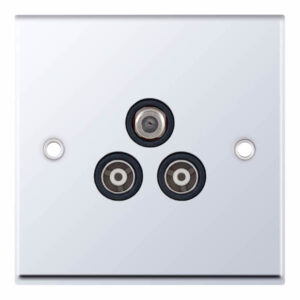 1 Gang F-Type Satellite Socket + 2 Gang TV/FM Coaxial/Aerial Socket Isolated - Range Selectric 7M-PRO