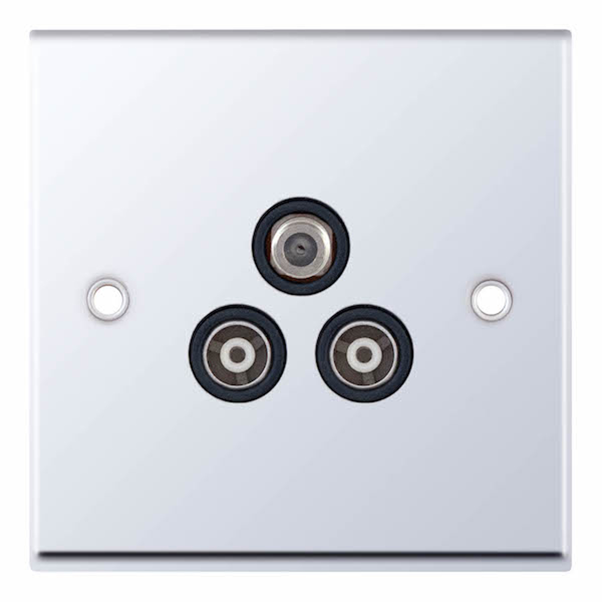 1 Gang F-Type Satellite Socket + 2 Gang TV/FM Coaxial/Aerial Socket Isolated - Range Selectric 7M-PRO