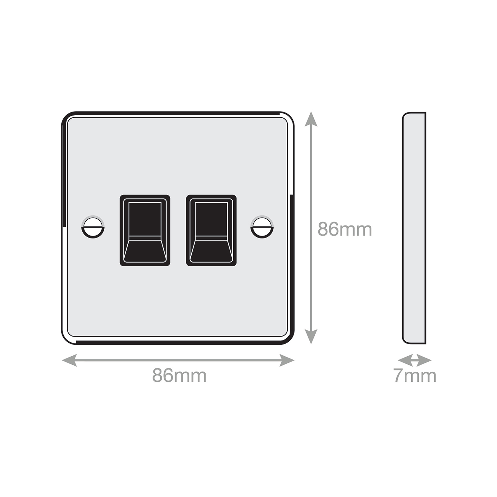 2 Gang RJ45 Computer / Data Socket - Range Selectric 7M-PRO